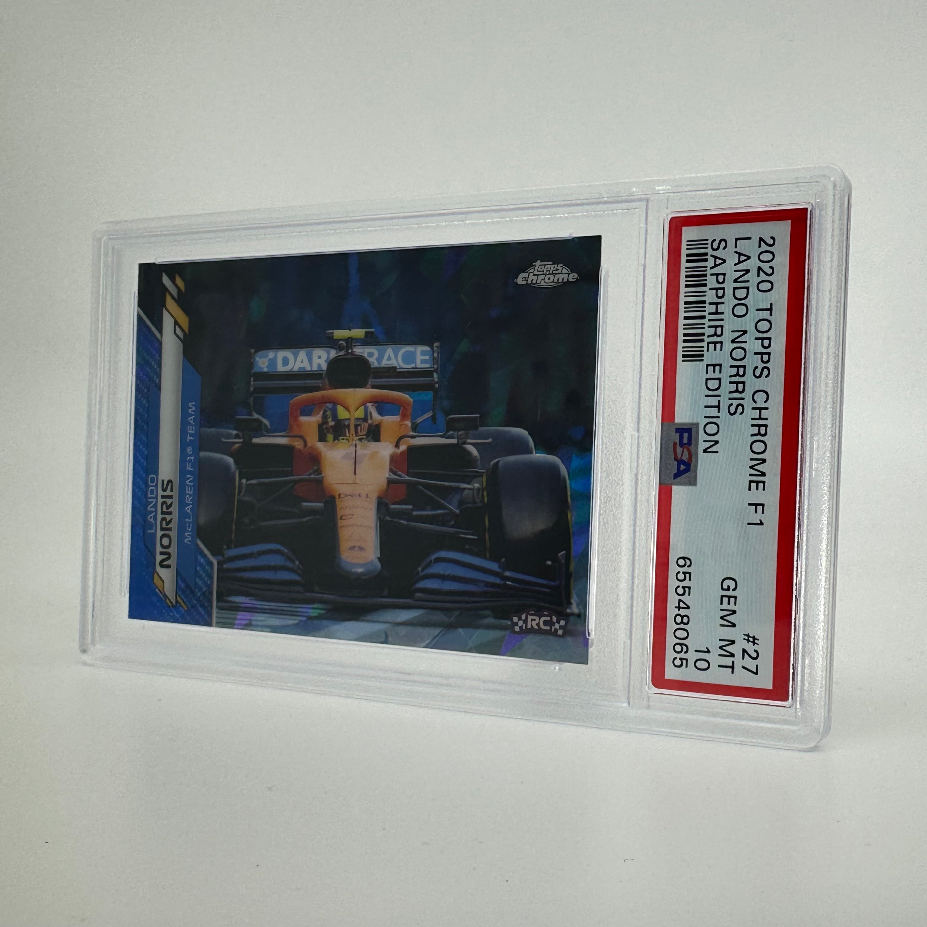2020 Topps Chrome F1 Lando Norris #27 PSA 10 Sapphire Rookie Card - Perfect for Collectors, Racing Fans & Investment - Display in Home, Office or Sports Memorabilia Collection
