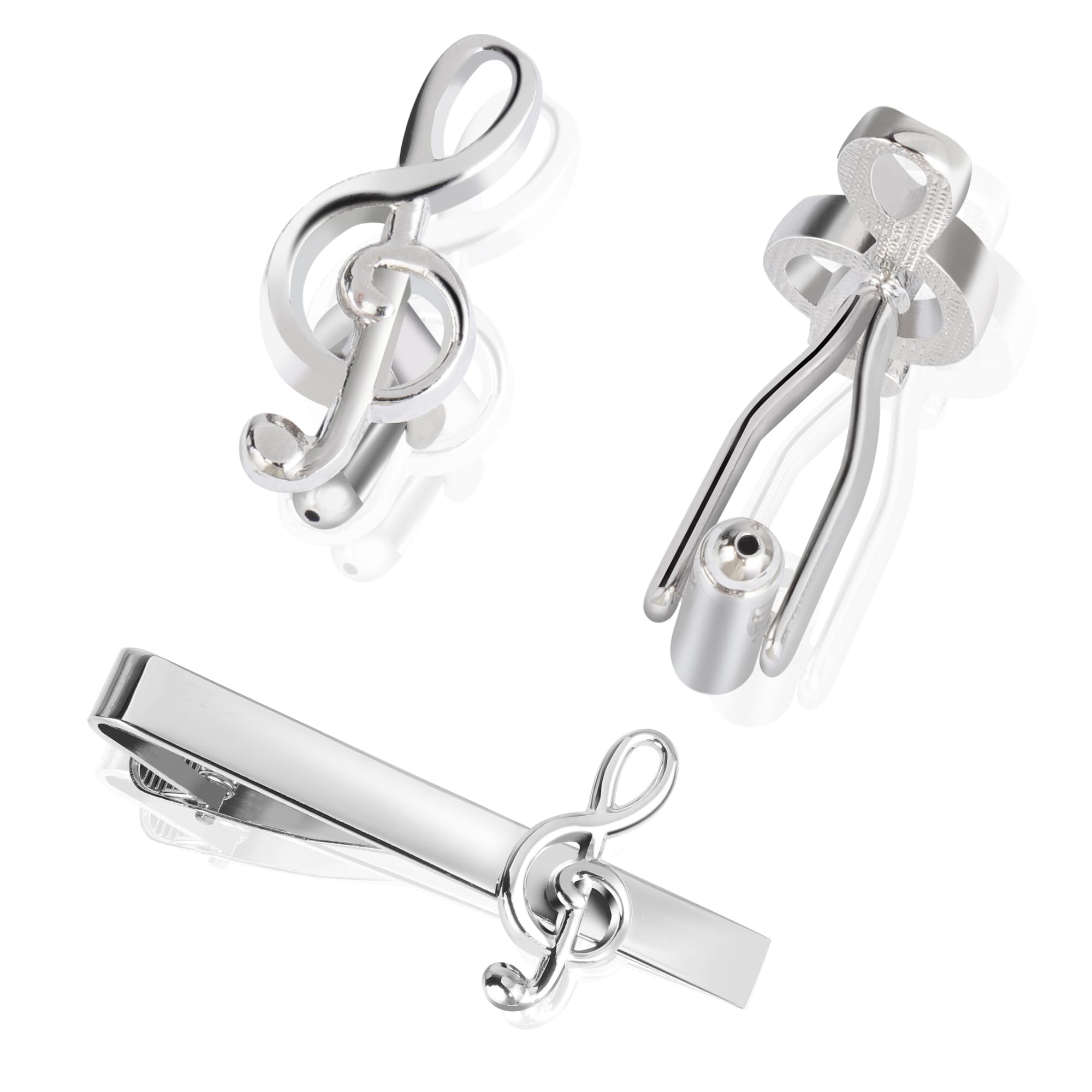 Premium Men's Cufflinks - Elegant Black & Silver Dress Shirt Accessories for Weddings, Formal Events & Gifts (Perfect for Grooms, Dads, Fathers & Professionals)