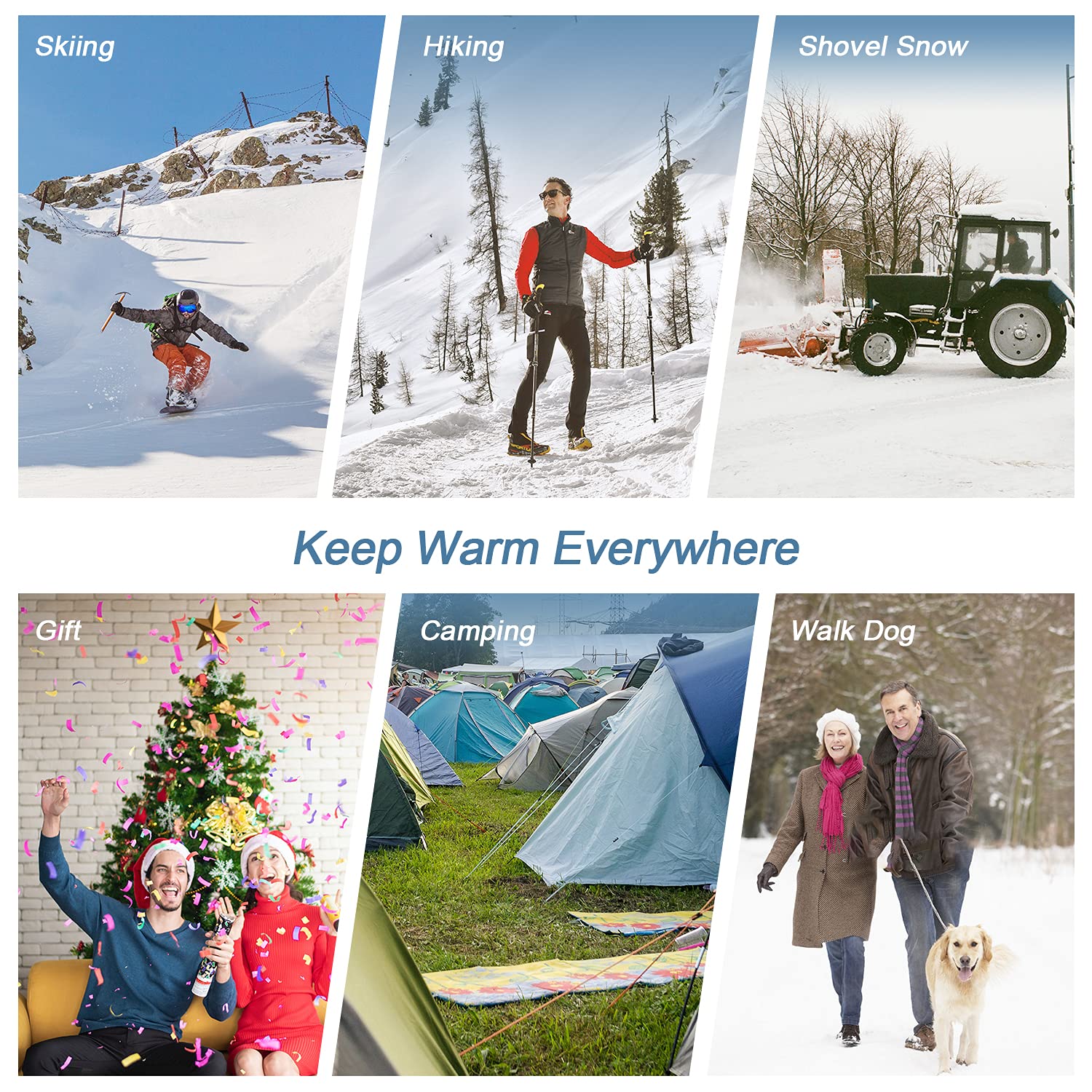 Rechargeable Heated Gloves for Men & Women - 7.4V 2200mAh Battery, Waterproof & Touchscreen Compatible - Winter Ski Gloves for Snowboarding, Camping, Hiking & Cold Weather Activities