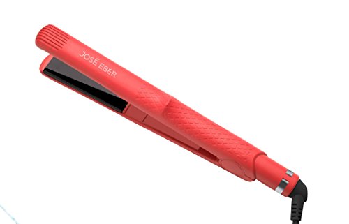 Jose Eber Pro Series Hair Straightener Flat Iron - Professional Ceramic Styling Iron for Smooth, Shiny Hair - Perfect for Home & Salon Use - Hot Red