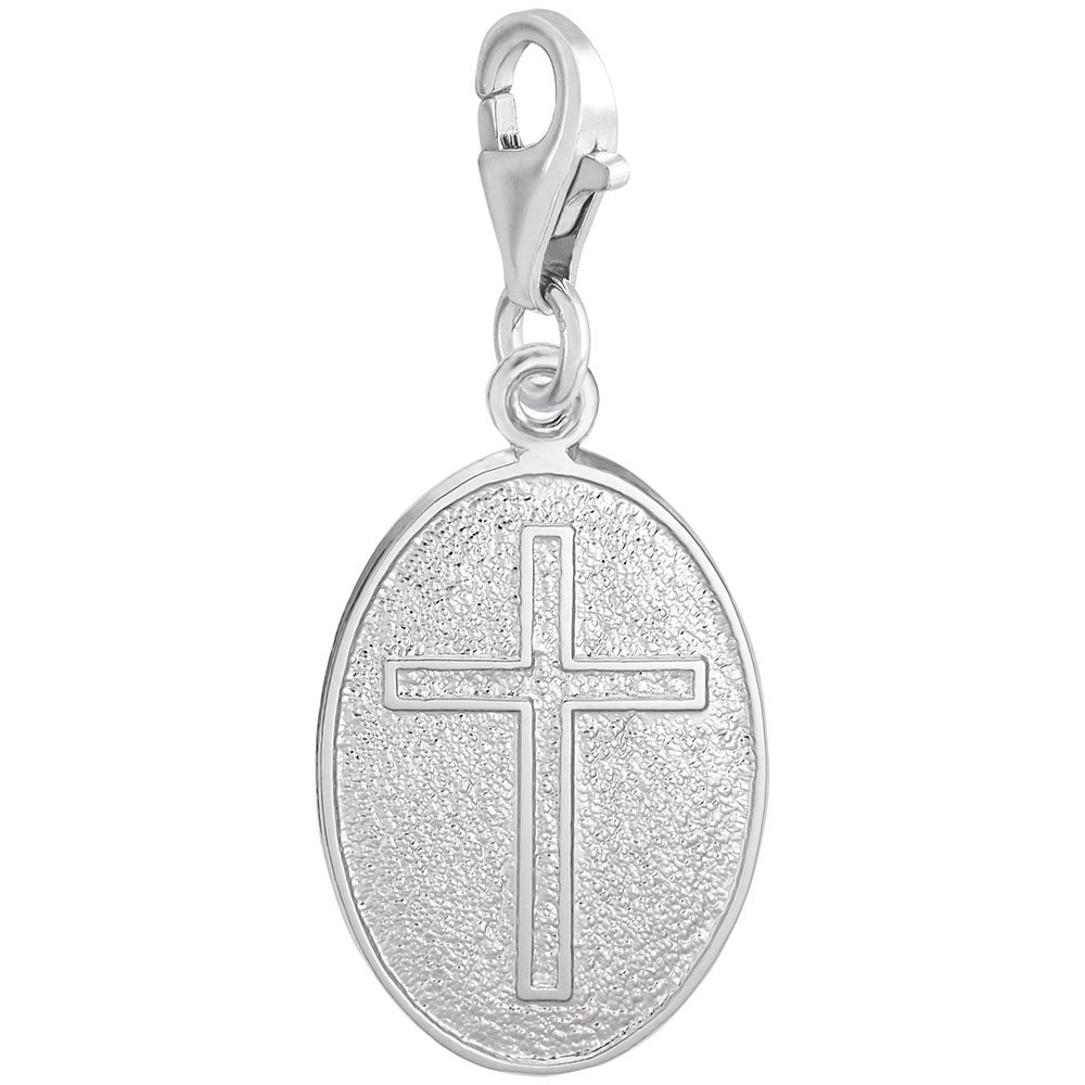 Cross Charm with Lobster Claw Clasp - Stainless Steel Religious Pendant for Bracelets & Necklaces - Perfect for Gifts, Daily Wear and Spiritual Protection