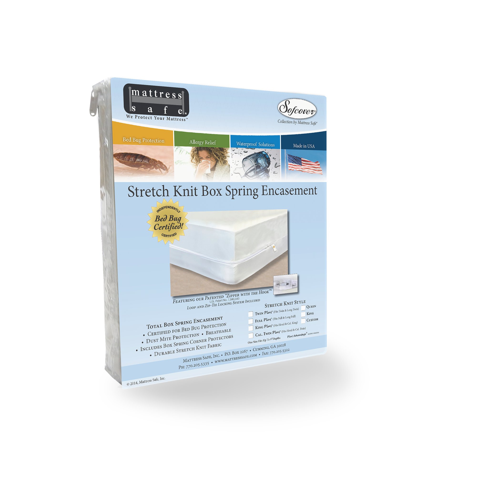 Breathable Stretch Knit Box Spring Encasement - Premium Mattress Protector Cover for All Bed Sizes | Perfect for Allergy Relief & Dust Mite Protection | Ideal for Home, Hotel & Dorm Use