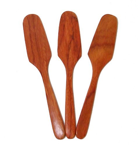 Premium Wooden Butter Knives Set of 3 - Red Wooden Spreader for Bread, Bakery, Jam, Cheese - Perfect for Breakfast, Tea Parties & Charcuterie Boards