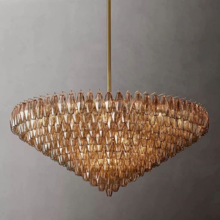 Galaxy Smoke Glass Tiered Round Chandelier - 62