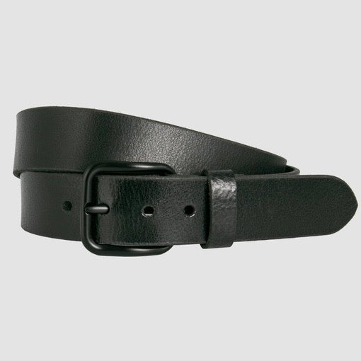 Premium Loop Leather Co Hardware Lane Belt for Men - Classic Black Genuine Leather Dress Belt for Office & Formal Wear