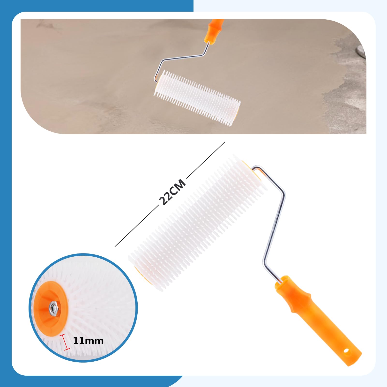 MXBAOHENG Self-Leveling Cement Tool Kit - Stainless Steel Spike Roller, Spiked Shoes & Scraper for Perfect Concrete Floors | DIY Floor Leveling & Construction Tools for Home Renovation Projects