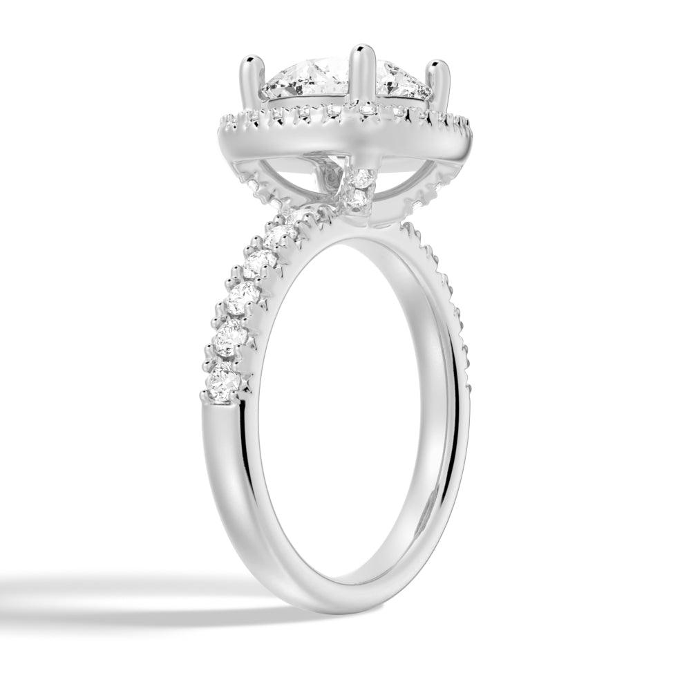 Exquisite Halo Round Moissanite Engagement Ring for Women - 1.5ct Sparkling Diamond Alternative Wedding Band - Perfect for Proposals, Anniversaries & Special Occasions