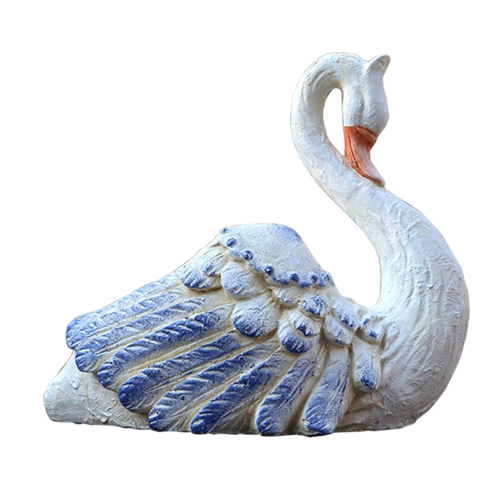 White Swan Garden Bird Statue - Elegant Outdoor Indoor Plant Pots with Drainage Holes | Home Garden Décor for Patio, Yard & Living Room | Perfect Flower Planter for Herbs, Succulents & Small Plants