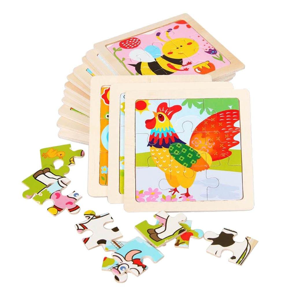 Enakshi Wooden Animal Peg Puzzle - Montessori Learning Toy for Toddlers & Preschool Kids - Early Education Wooden Puzzle for Fine Motor Skills - Perfect for Home, Classroom & Daycare Playtime
