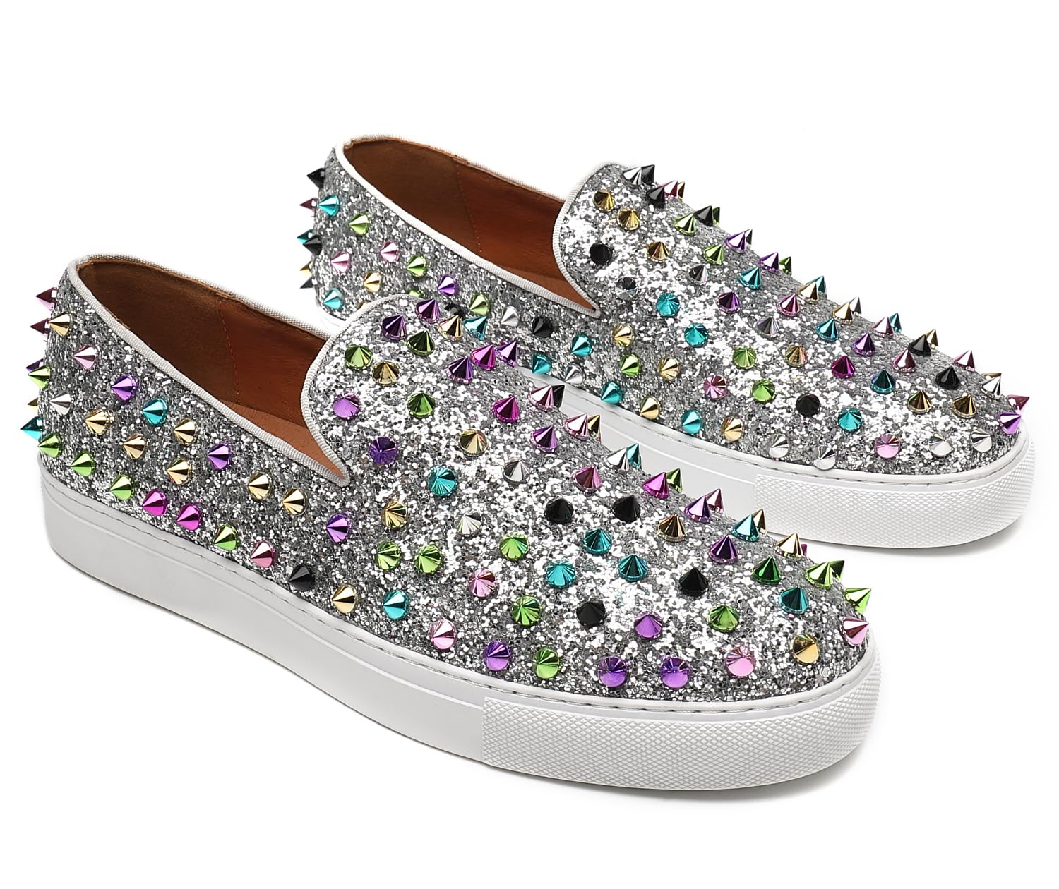 Paul Men's Spiked Sneaker Loafers - Stylish Casual Shoes for Men | Comfortable Slip-On Loafers with Metal Studs | Perfect for Parties, Dating & Daily Wear