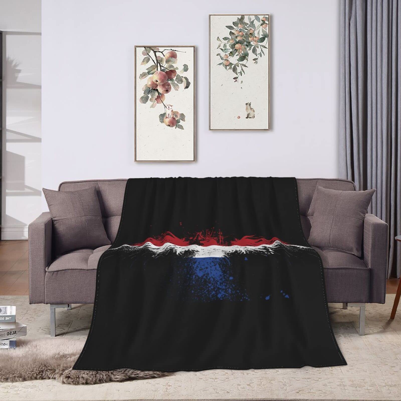 HUFURI Eagle Netherlands Flag Flannel Fleece Throw Blanket - Ultra Soft & Cozy 60