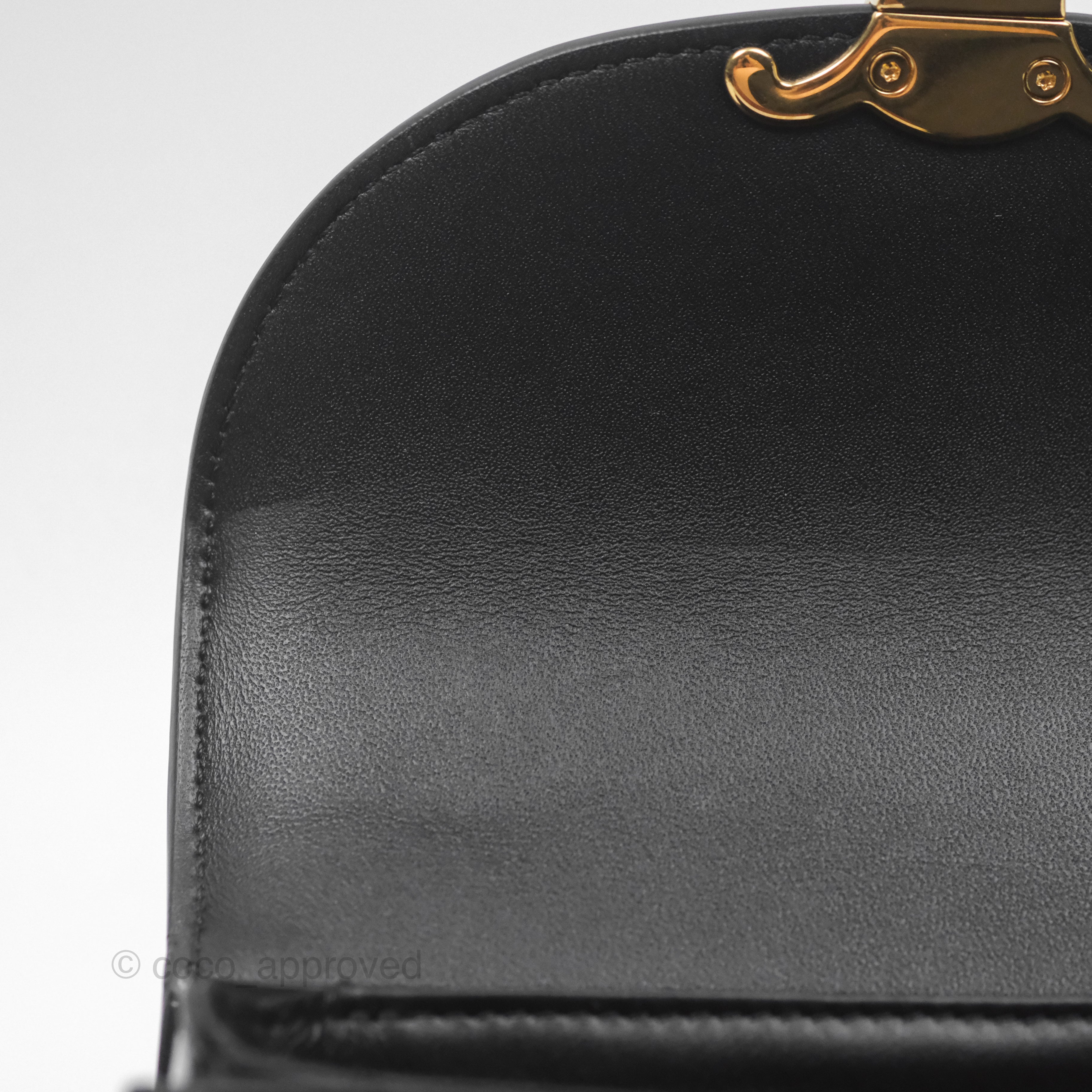 Celine Mini Besace Clea Shiny Calfskin Black Crossbody Bag for Women | Luxury Designer Handbag for Everyday Use, Date Night & Travel