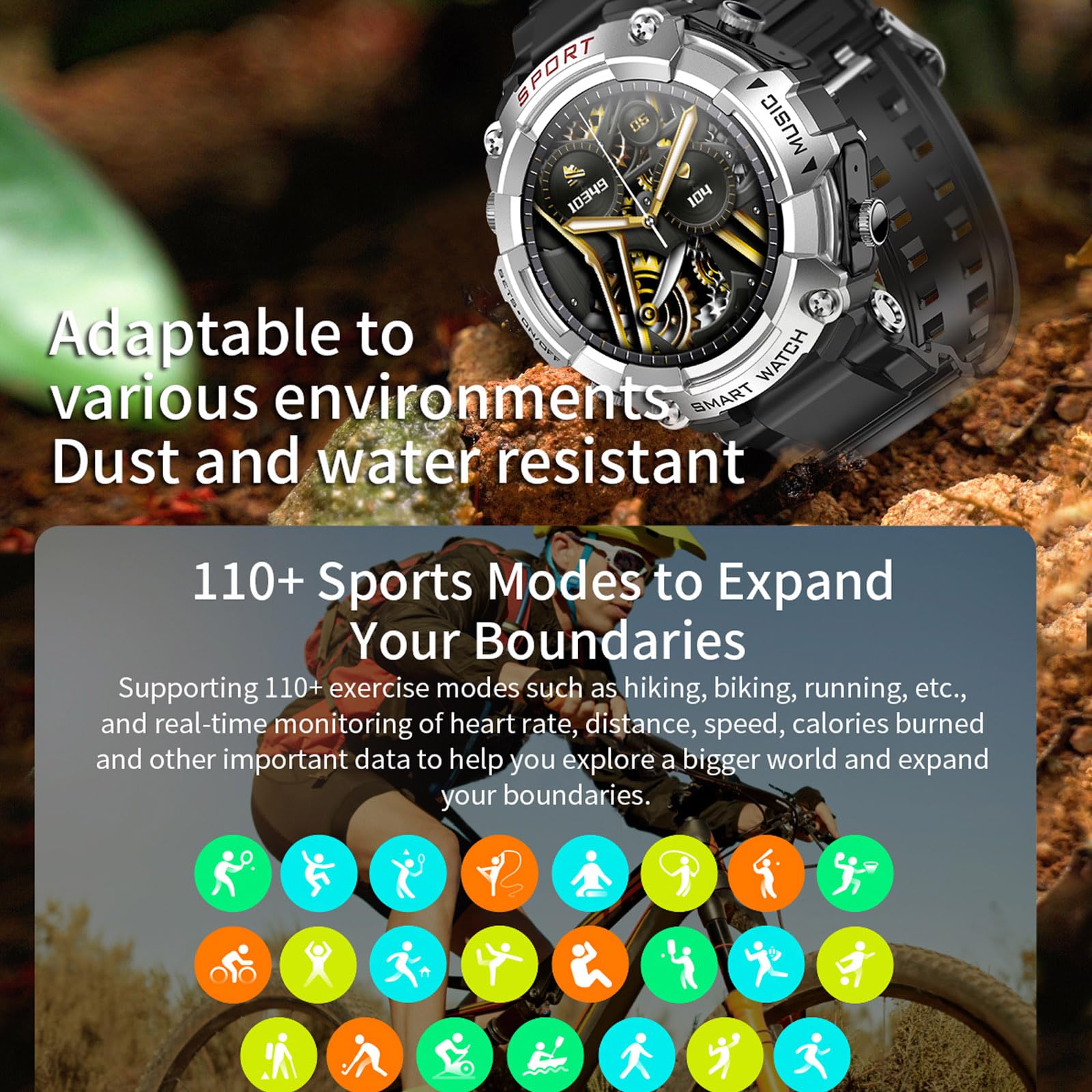 ZJX 3-in-1 Smart Watch with Wireless Earbuds - Ultra Thin Fitness Tracker with 9D Sound, Bluetooth Sports Watch for Android & iPhone - Perfect for Running, Gym Workouts & Daily Activity Tracking