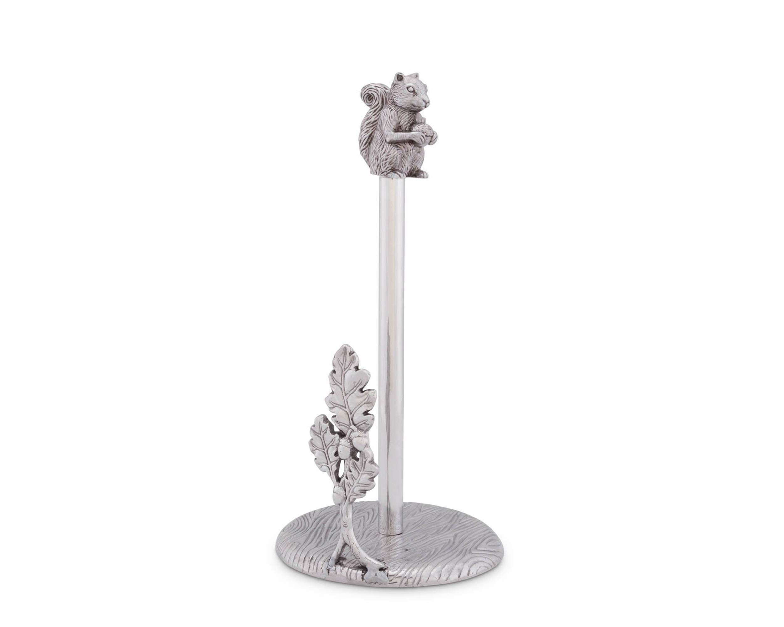Arthur Court Squirrel Paper Towel Holder - 15 Inch Standing Kitchen Countertop Organizer for Bathroom, Office, or Dorm Decor