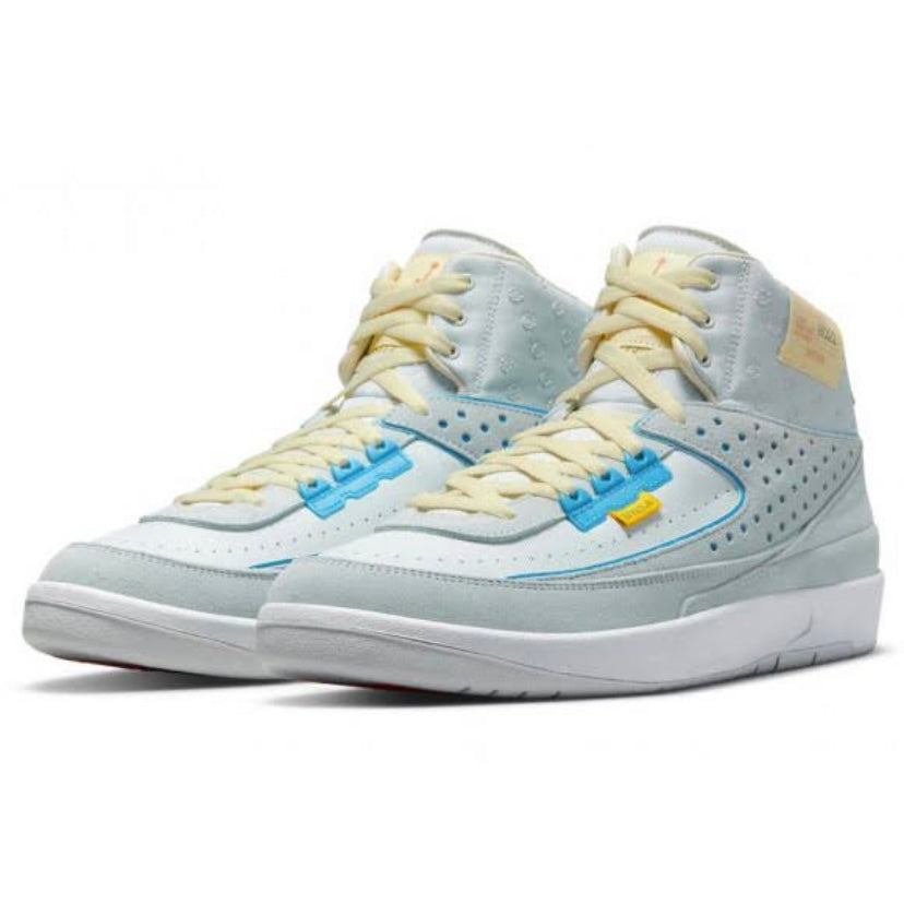 Air Jordan 2 Retro x Union SP Grey Fog Grey Blue Sneakers - Men's Basketball Shoes for Casual Wear & Street Style Fashion