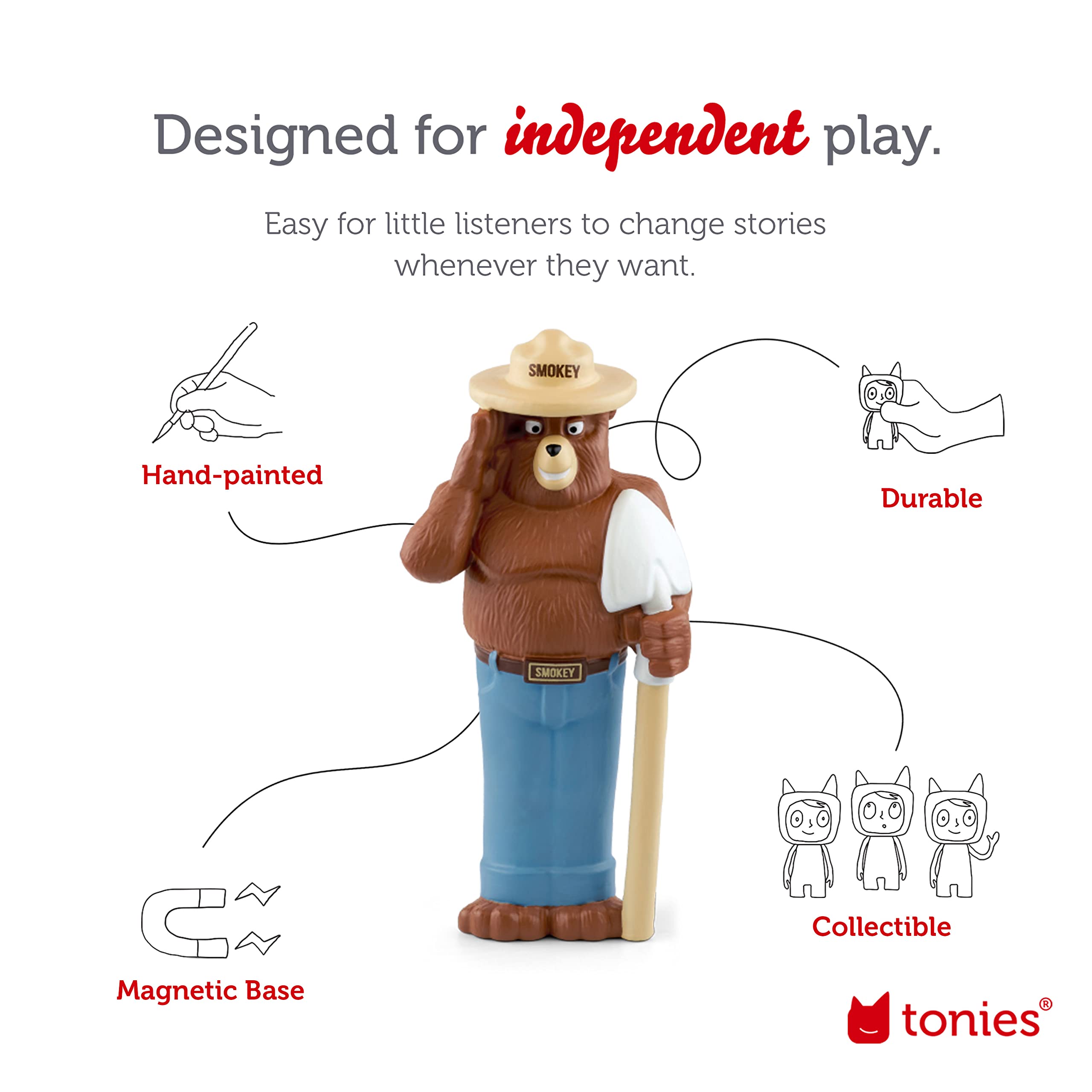 Tonies Smokey Bear Audio Toy Figurine - Interactive Storytelling for Kids | Educational & Fun Playtime | Perfect for Bedtime & Travel