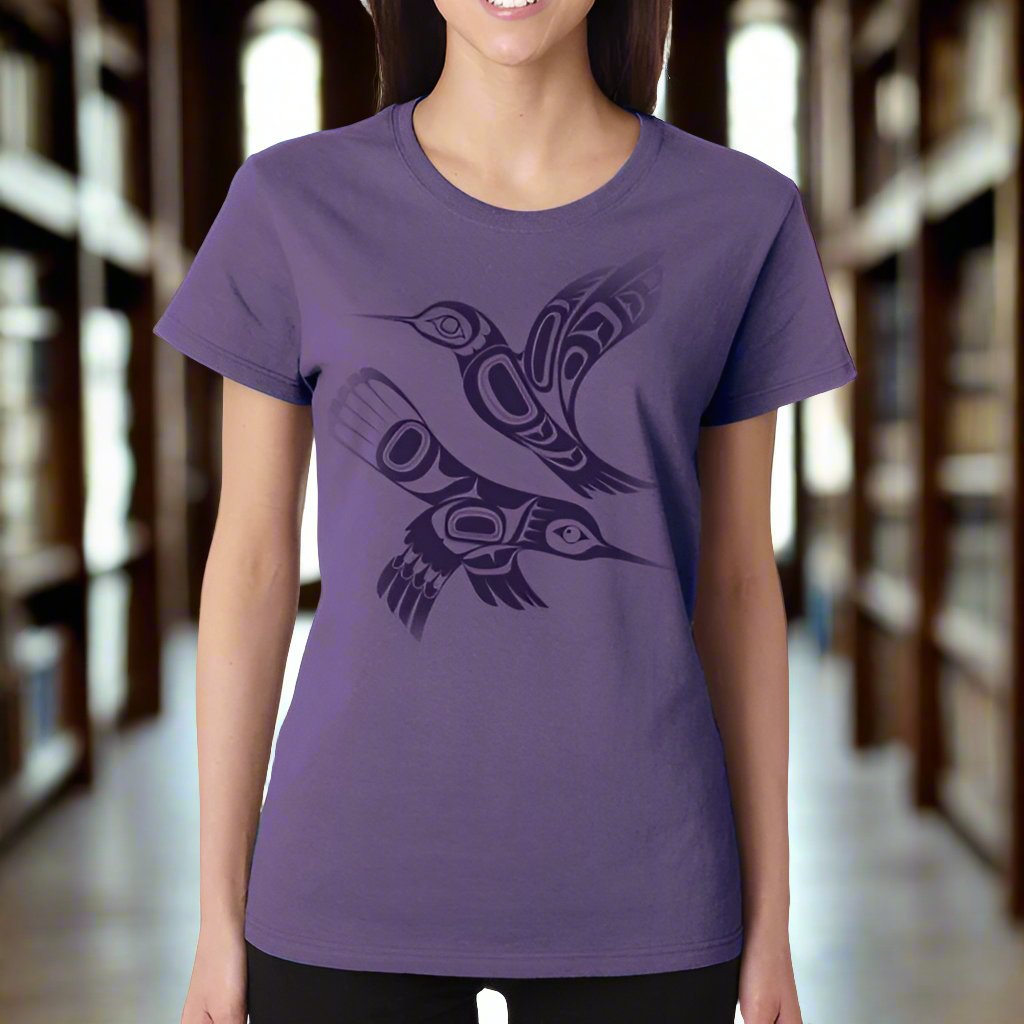Infinite Joy Hummingbird Graphic T-Shirt for Women | Soft Cotton Casual Tee | Perfect for Summer Outings & Nature Lovers