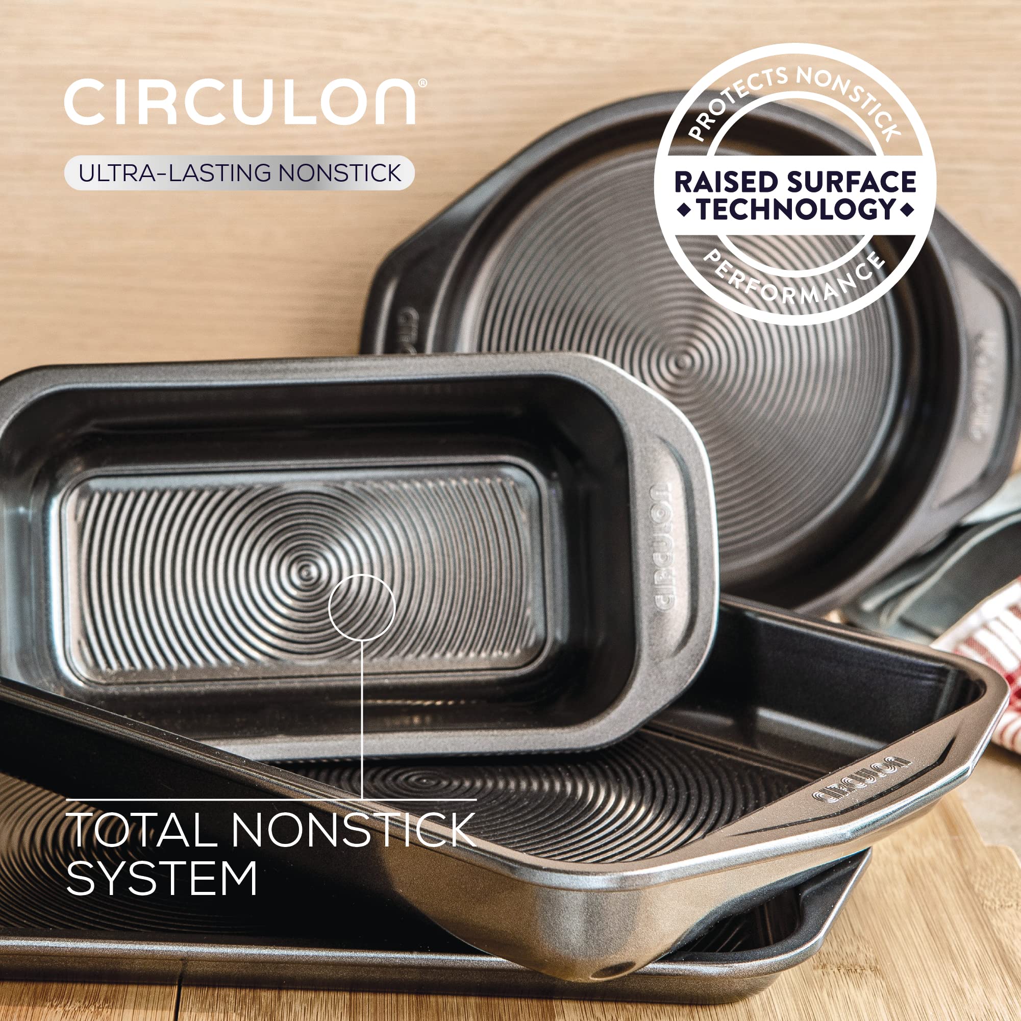 Circulon Ultimum Non-Stick Small Baking Tray - 29.2 x 19.8 x 2.5cm Carbon Steel Oven Pan | Freezer & Dishwasher Safe | Perfect for Cookies, Brownies & Sheet Cakes | Durable Bakeware for Home Baking (Black)