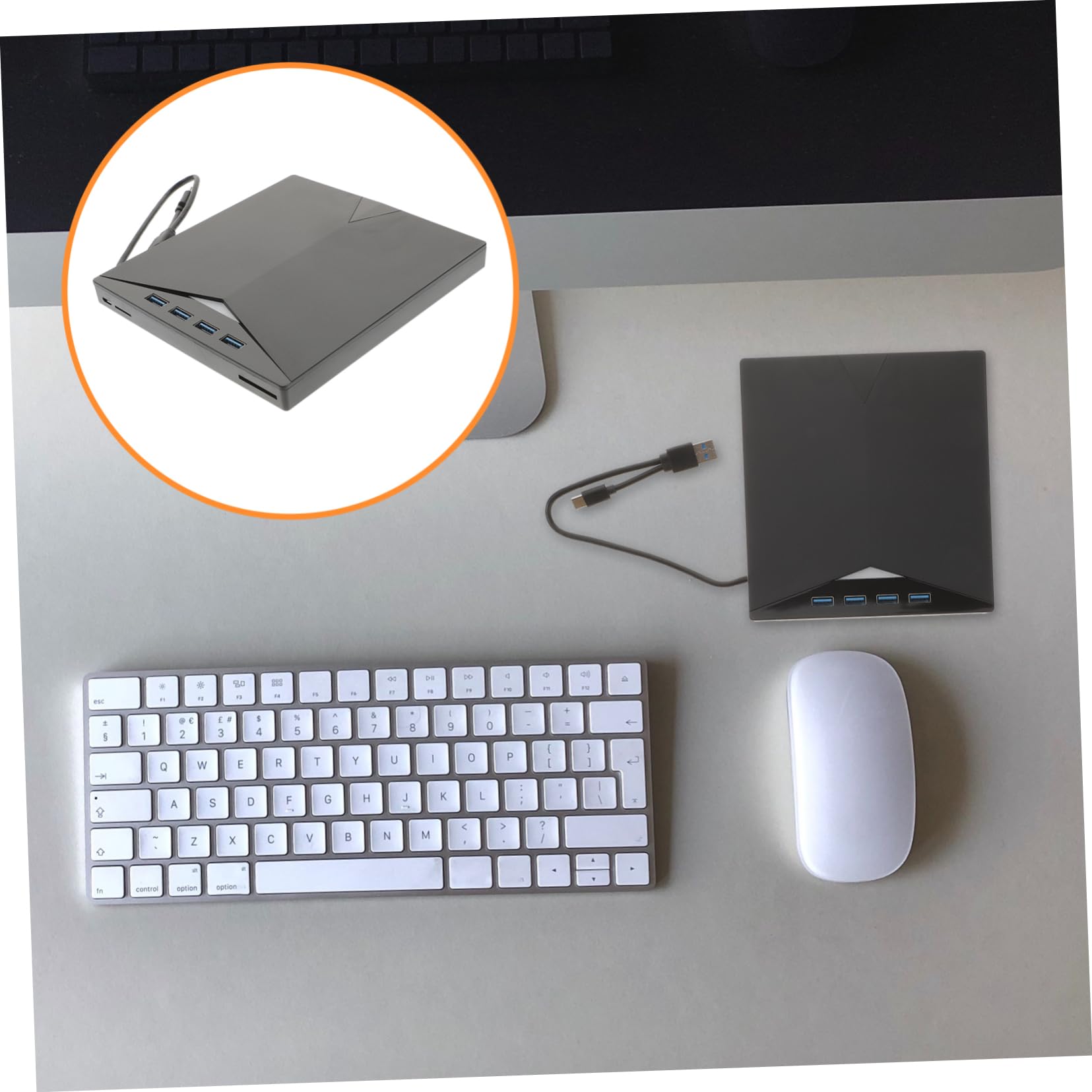 Homoyoyo 4-Piece USB External DVD Drive Burner Writer - Portable CD/DVD ROM Rewriter for Laptop & Computer - Plug & Play for Movies, Music, Software Installation & Data Backup