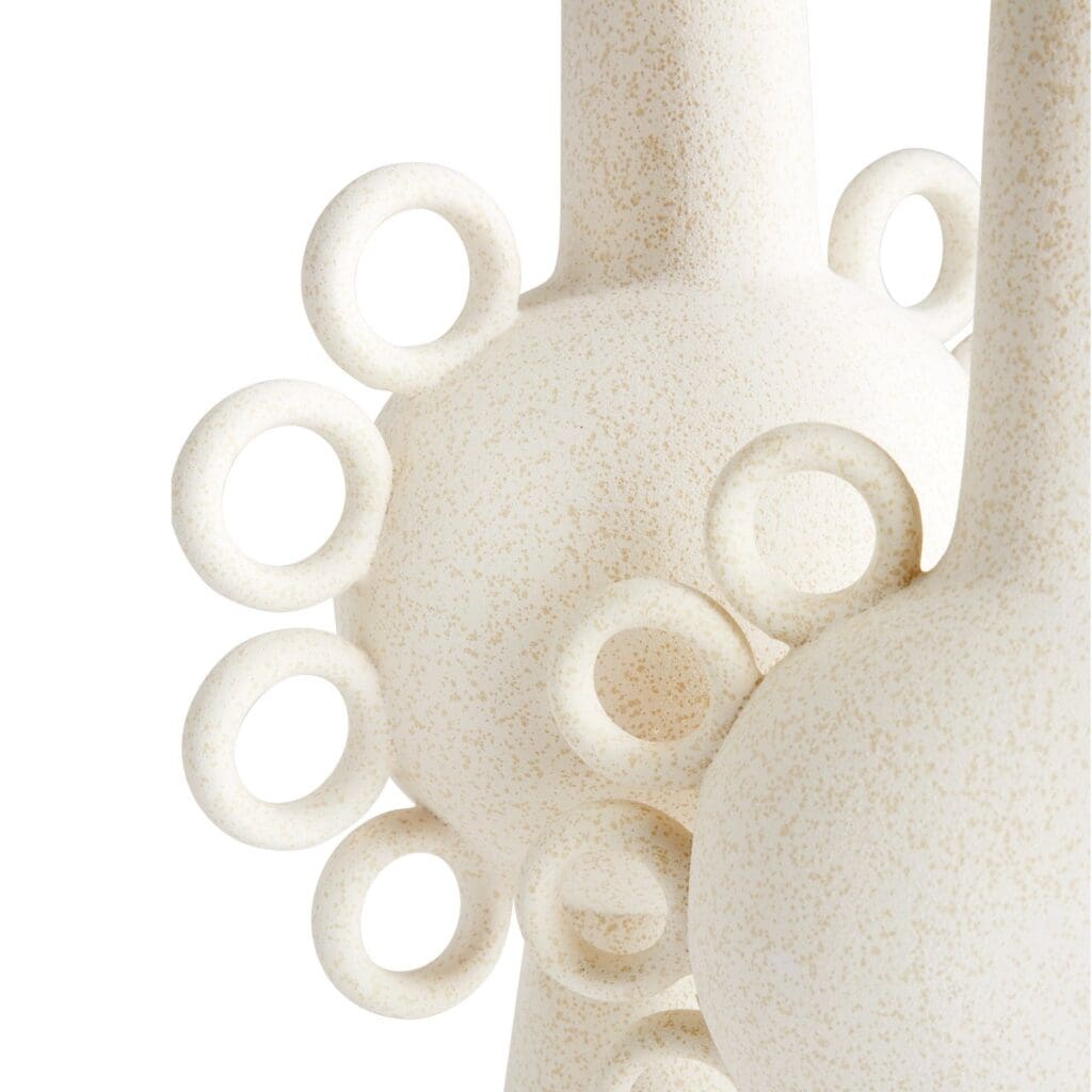 Cyan Design 11206 Large White Ringlets Vase - Elegant Floral Centerpiece for Home Decor, Wedding & Event Arrangements