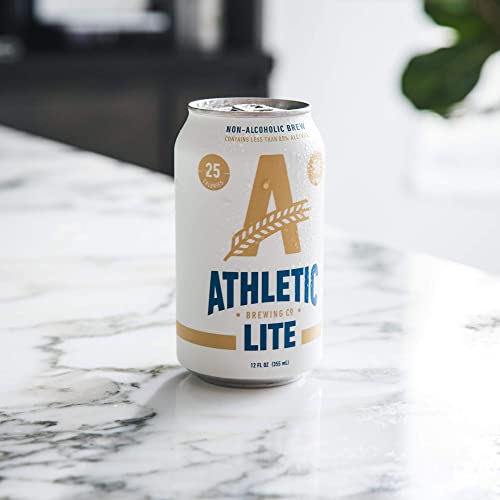 Athletic Brewing Company Light Craft Non-Alcoholic Beer 6-Pack (12 Fl Oz Cans) - Low Calorie, Award-Winning, Crisp & Refreshing - Perfect for Post-Workout Recovery, Healthy Lifestyle & Social Gatherings