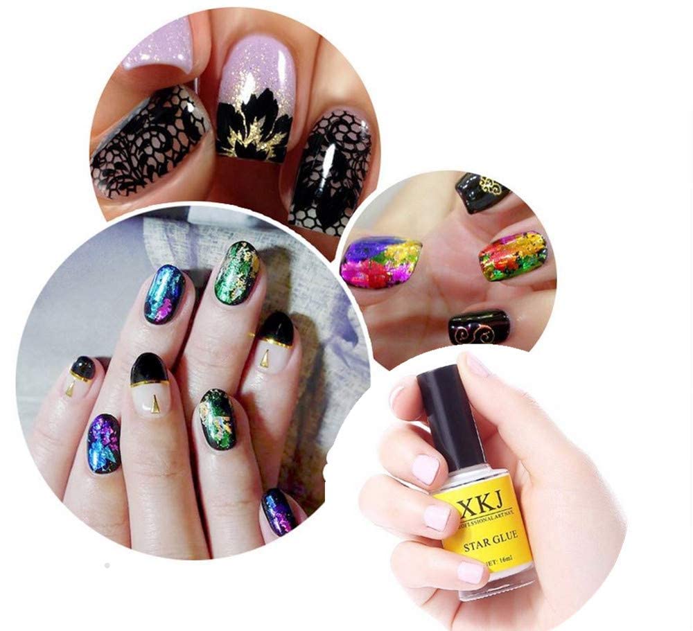 Nailwind Nail Art Foil Glue Gel - Professional Adhesive for Foil Stickers & Nail Decorations (16ml Bottle, White) | Perfect for DIY Nail Art, Salon Manicures & Foil Transfer Designs