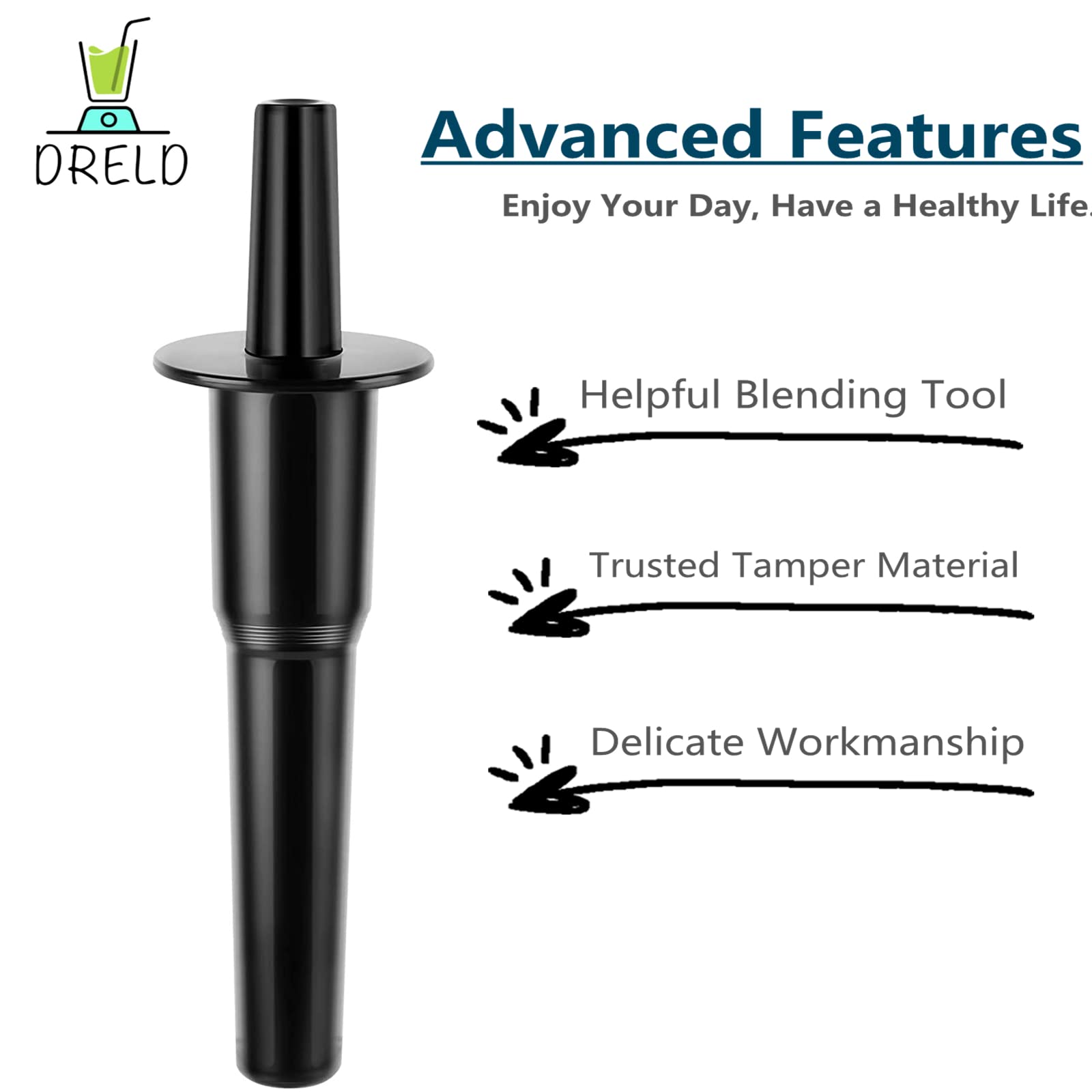 Vitamix Classic 1.8L Replacement Tamper Tool - Compatible with Standard 1.8L Vitamix Blenders - Useful Piston Accessory for Smoothies, Soups & Nut Butters