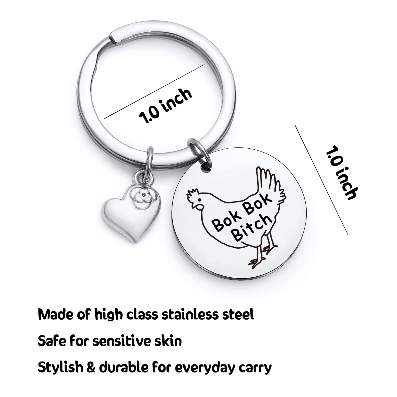 Funny Crazy Chicken Lady Keychain - Unique Gift for Chicken Farmers & Poultry Lovers - Perfect for Chicken Moms, Backpacks, Key Rings & Farm Enthusiasts