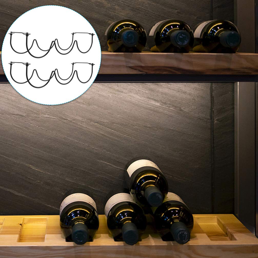 Metal Wine Rack Organizer - Under Cabinet Space Saving Wine Bottle Holder for Kitchen, Bar & Pantry | Durable Iron Storage Tray for Wine Organization | Perfect for Small Kitchens, Home Bars & Entertaining Guests