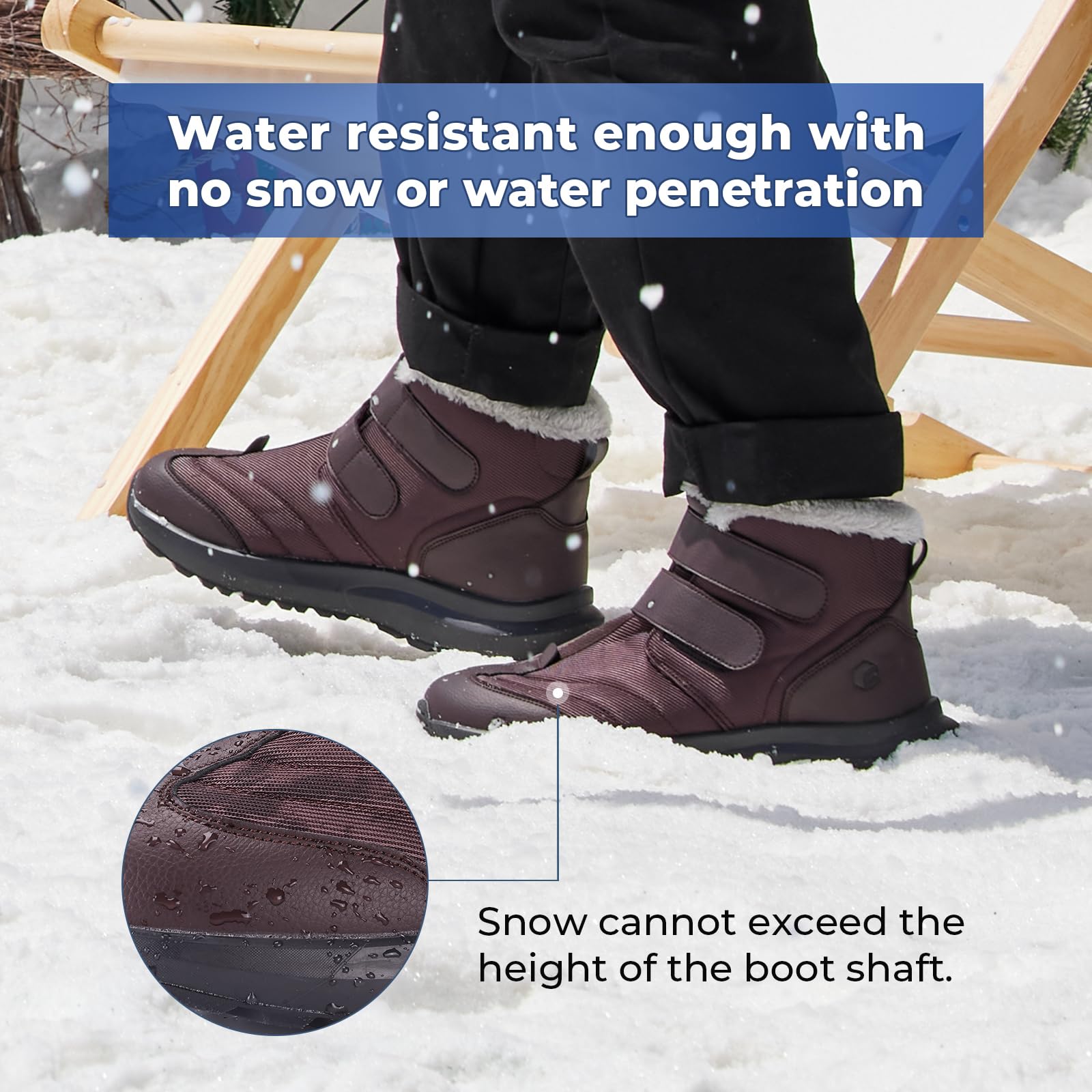 FitVille Men's Extra Wide Snow Boots - Waterproof Insulated Winter Boots for Outdoor Activities, Lightweight Wide Width Hiking Boots for Men (V3) - Perfect for Snow Trekking, Ice Fishing & Cold Weather Adventures