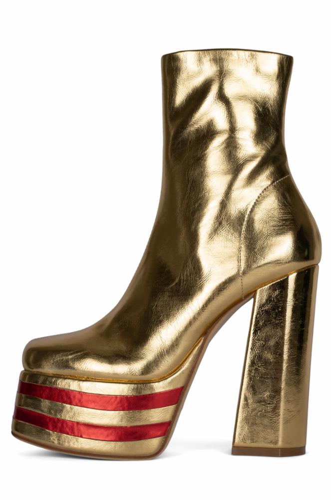 Jeffrey Campbell Women's Just Dance Gold Metallic Platform Heels - Stylish Party & Evening Shoes for Women | Perfect for Weddings, Night Out & Special Occasions