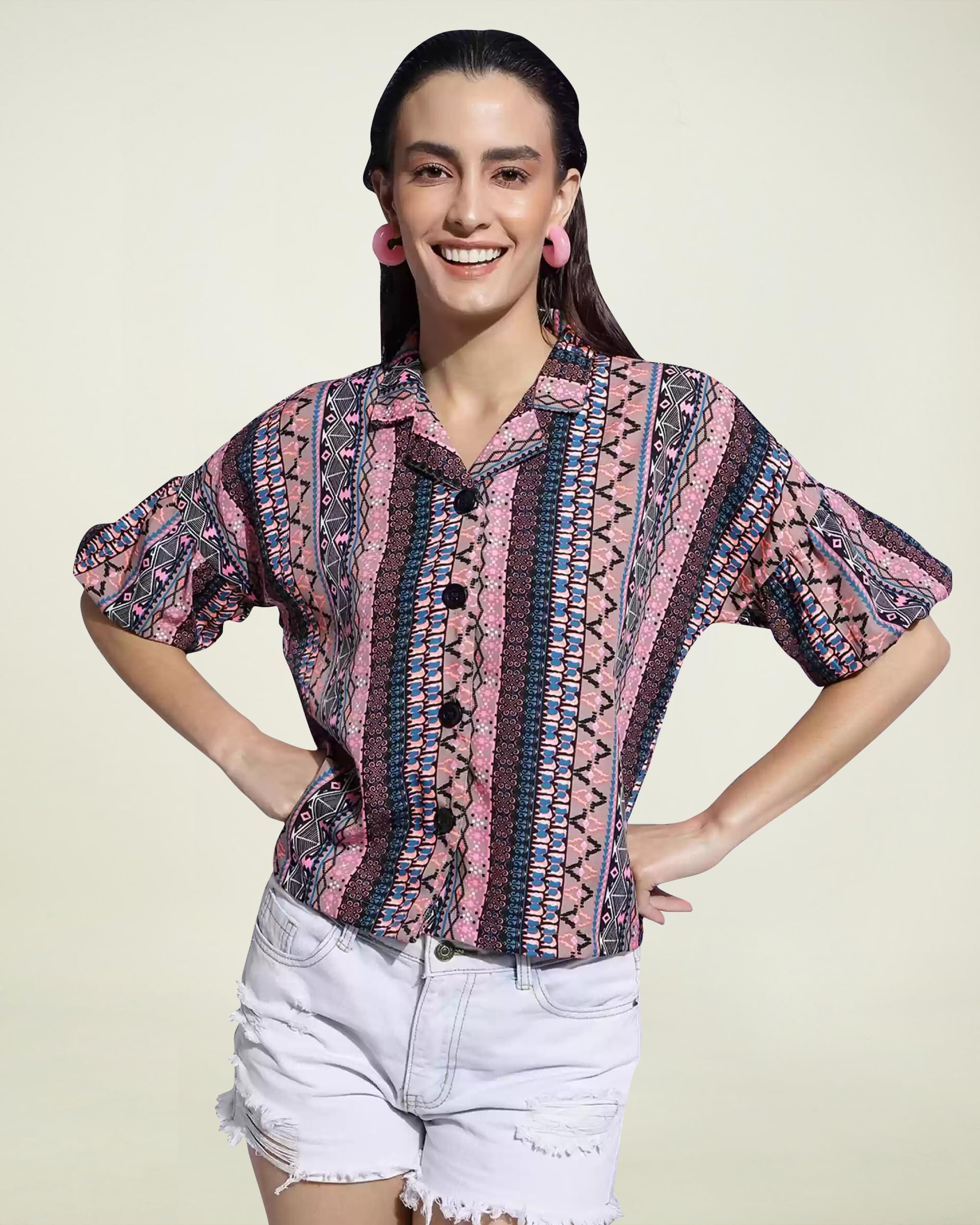 I ENTERPRISE Printed Multicolor Women's Tops - Stylish AK/MA464*S Blouse for Casual Wear, Office & Party Outfits