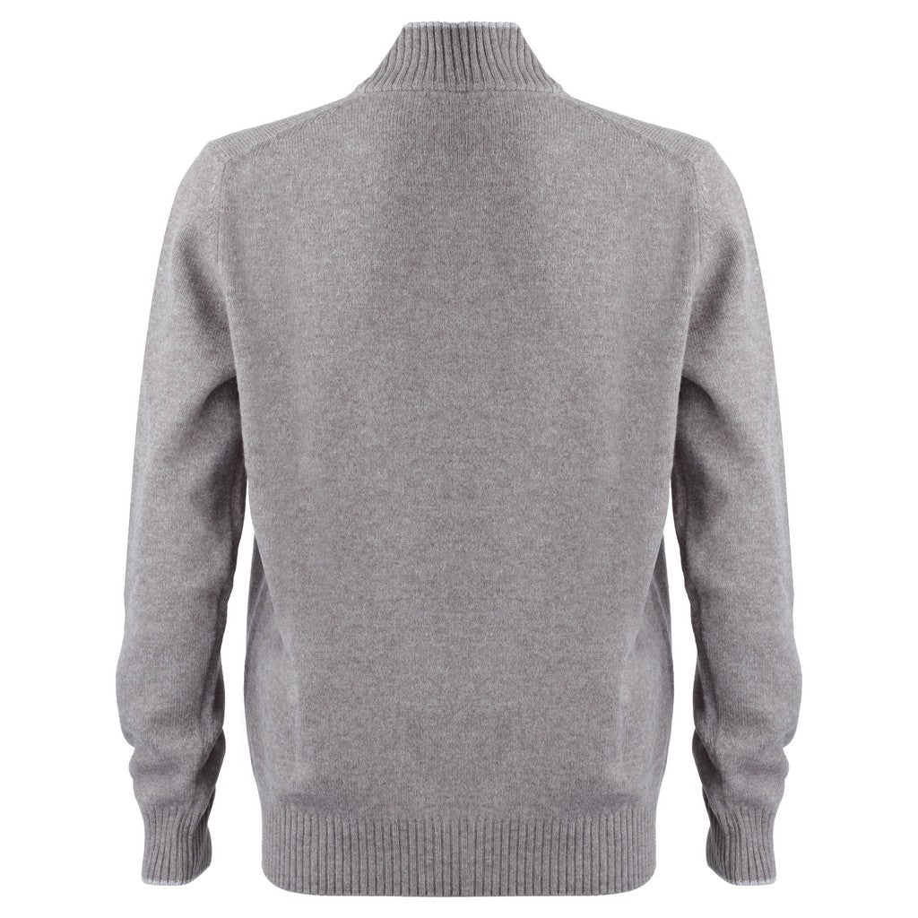 GRAN SASSO Super Geelong Mock Button Sweater - Brown Wool Blend Cardigan for Men | Cozy Fall & Winter Fashion | Perfect for Office, Dating & Casual Outings