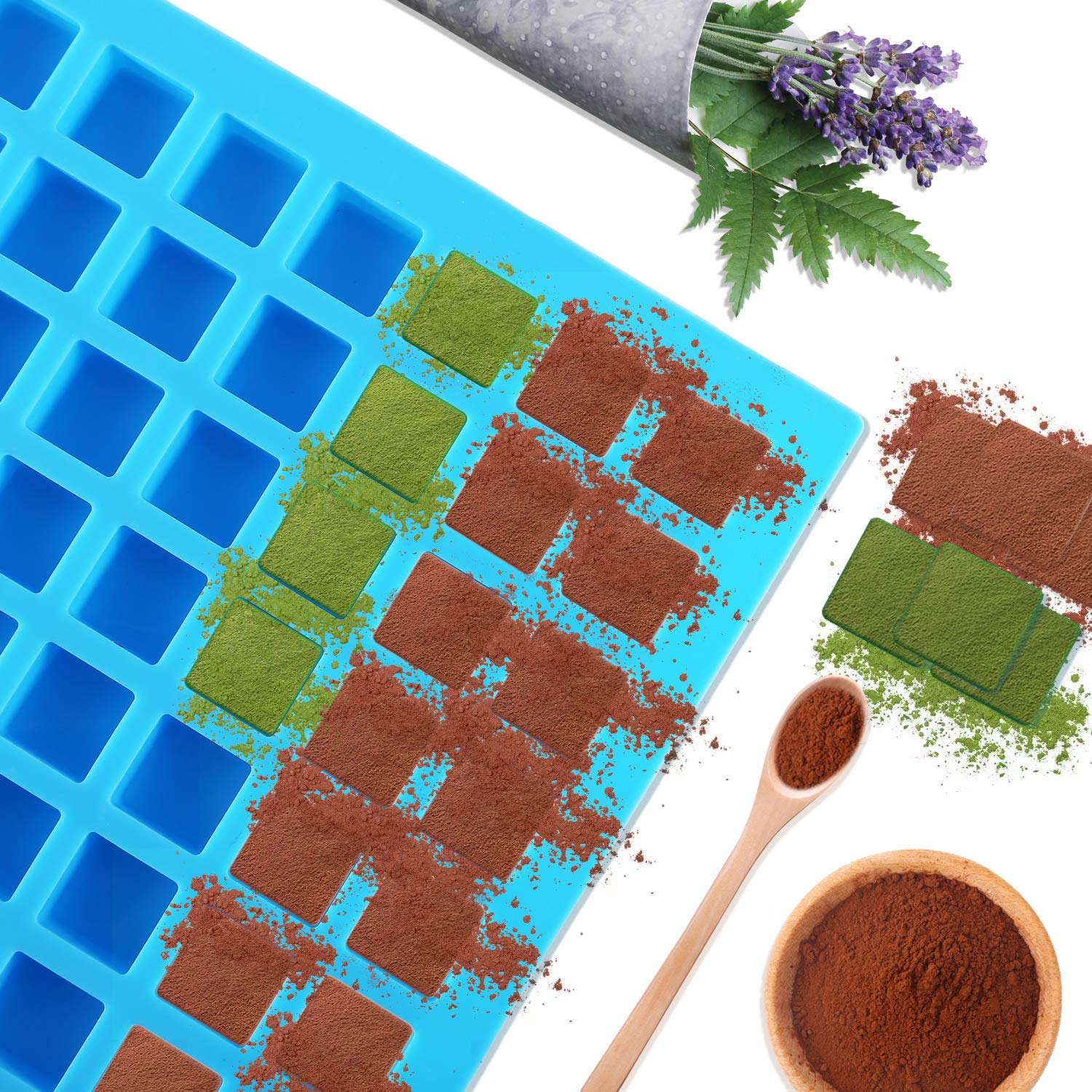 Premium Silicone Candy Molds - 2 Pack (126 Cavities) for Chocolate, Gummies, Jelly, Truffles & Caramels | Mini Square Ice Cube Tray | Perfect for Baking, Party Favors & DIY Desserts