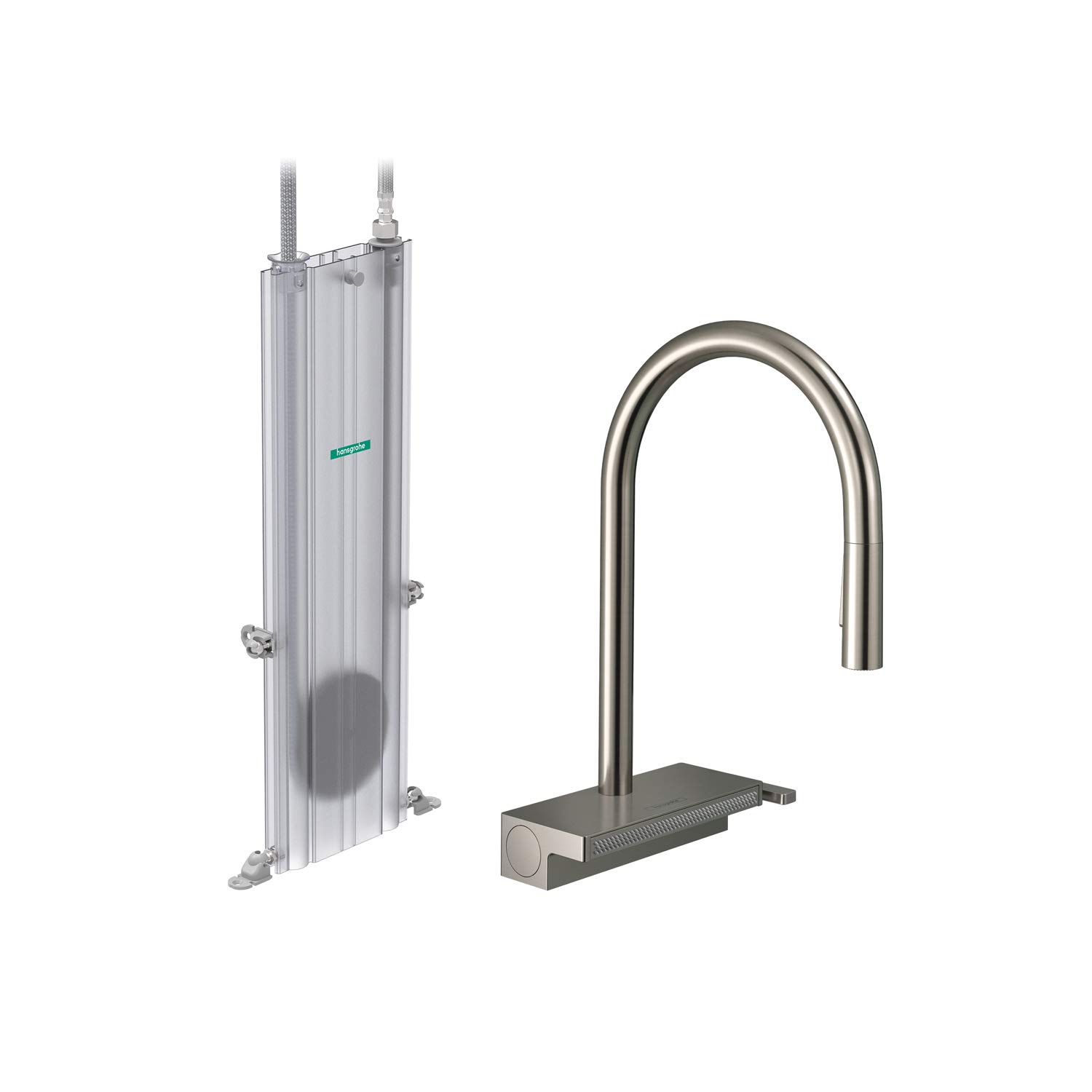 Hansgrohe Aquno Select Stainless Steel High Arc Pull Down Kitchen Faucet with Magnetic Docking Spray Head - Modern Design for Sink & Countertop - Perfect for Home Kitchen Renovation & Daily Cooking Tasks