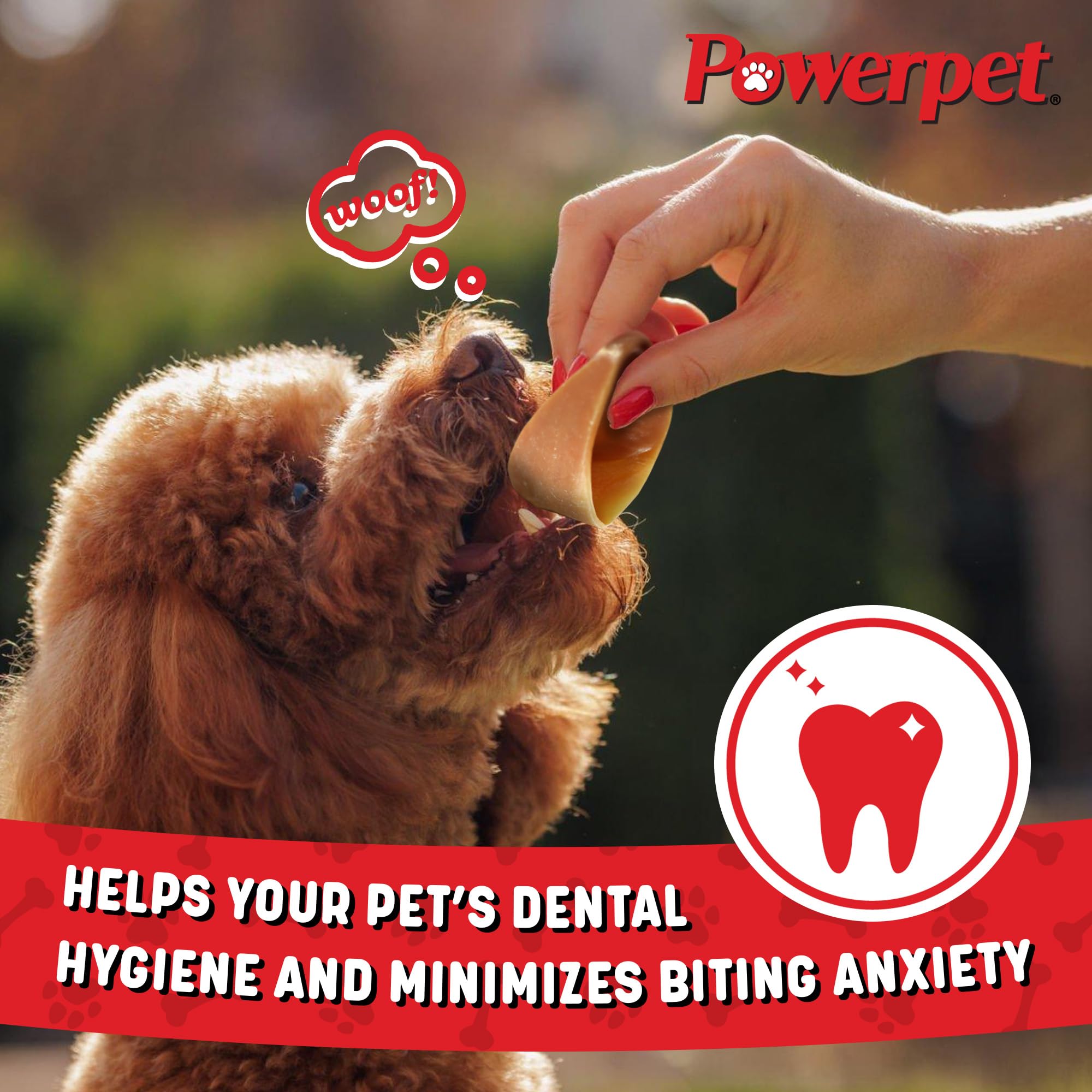 PowerPet 100% Natural Cow Hooves for Dogs - Long-Lasting Dental Chews for All Breeds, Tartar Control & Boredom Relief, Large Size Hoof Chew Treats (20 Pack) - Perfect for Aggressive Chewers, Teething Puppies & Dental Health Maintenance