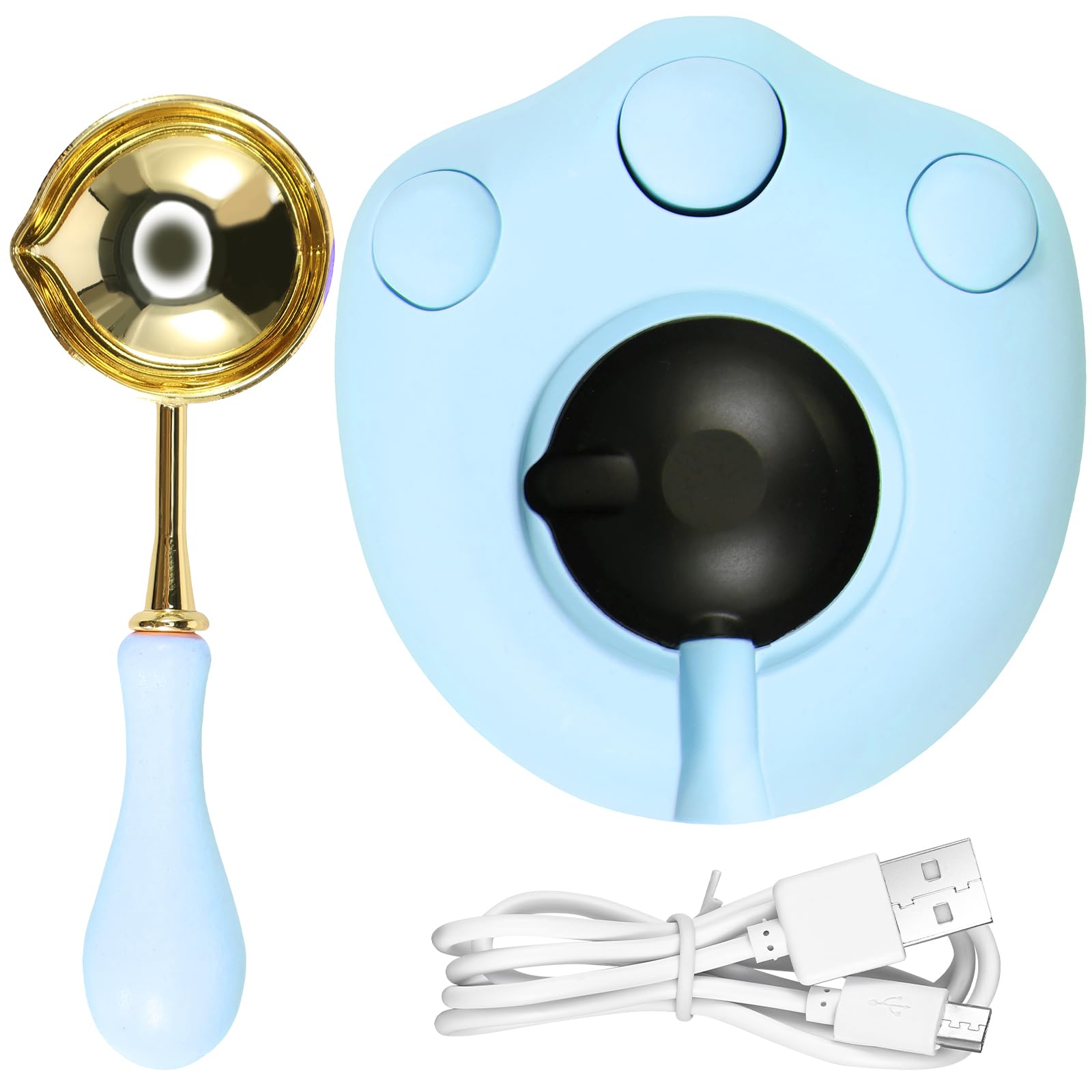 USB Powered Wax Seal Warmer - Fast Heating Wax Stamp Melter with Spoon for Sealing Letters, Invitations & DIY Crafts - Compact & Easy to Use Wax Seal Tool for Wedding, Scrapbooking & Gift Wrapping