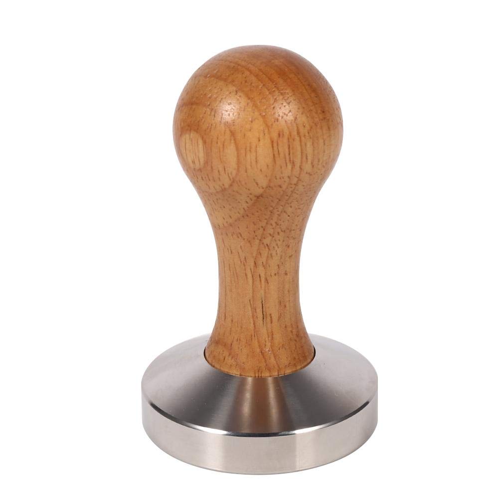 Premium Wooden Coffee Tamper with Stainless Steel Base - 58mm Flat Espresso Tamper for Barista & Home Brewing - Perfect for Espresso Machines, French Press & Coffee Grinding Accessories