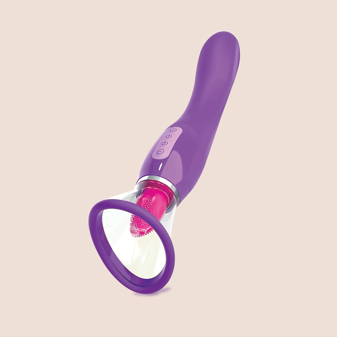 Fantasy for Her Ultimate Pleasure - 3-in-1 Tongue Stimulation, Vibration & Suction Clitoral Massager for Women | Perfect for Solo Play & Couples Intimacy