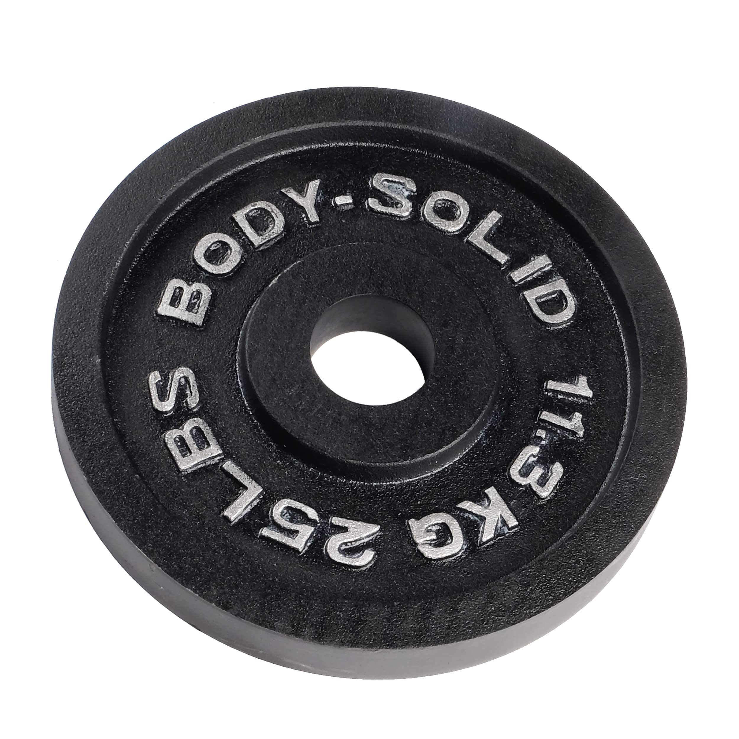Body-Solid Cast Iron Olympic Single Weight Plate - 2 Inch Standard Hole for Barbell, Dumbbell & Strength Training | Home Gym & CrossFit Equipment for Weightlifting & Fitness