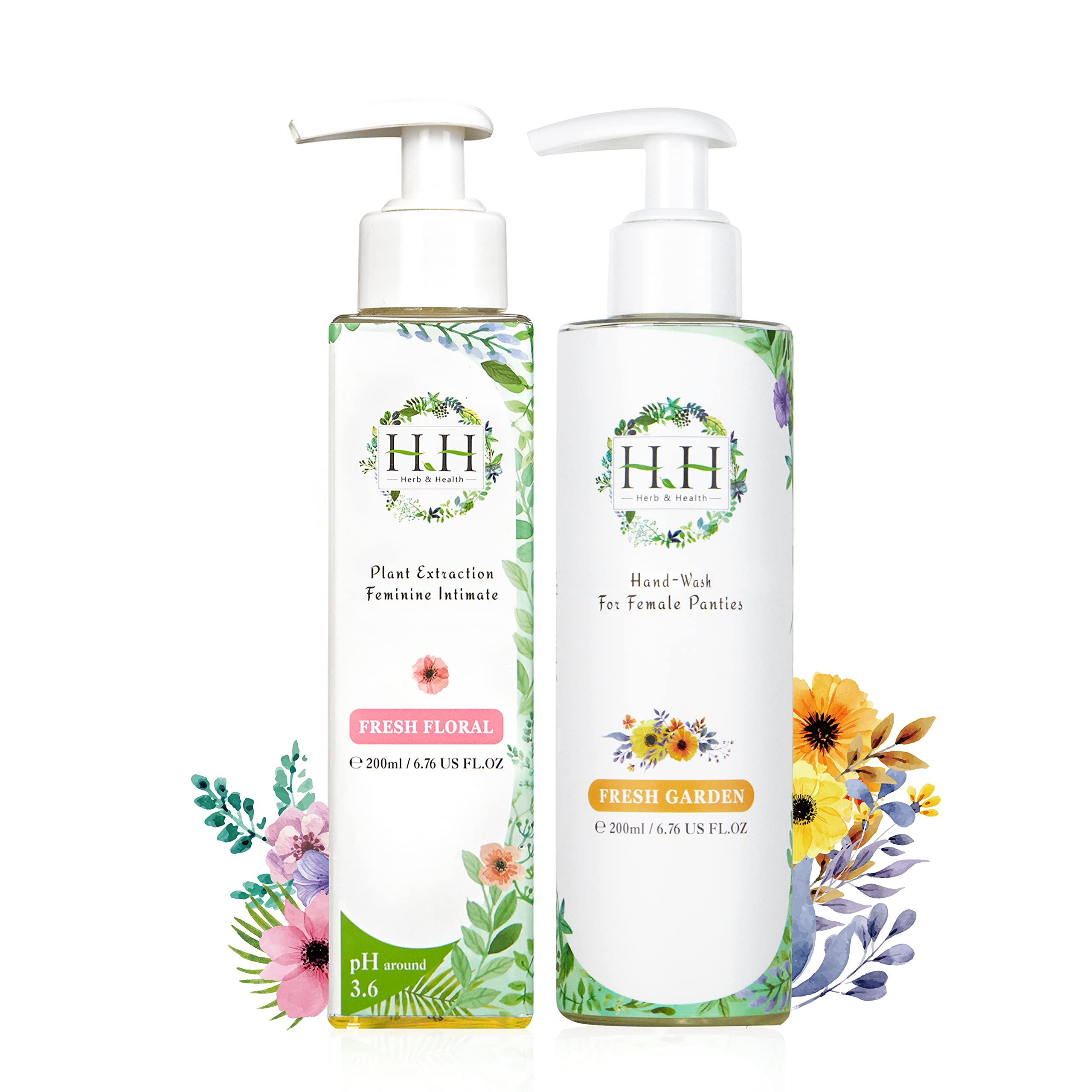 Natural Feminine Wash & Panty Stain Remover - Essential Oil Scented Vaginal Cleanser for Women, Gentle Vulva Care & Laundry Detergent for Underwear, Lingerie & Blood Stains | HH Herb&Health | Perfect for Daily Intimate Hygiene & Delicate Fabric Care