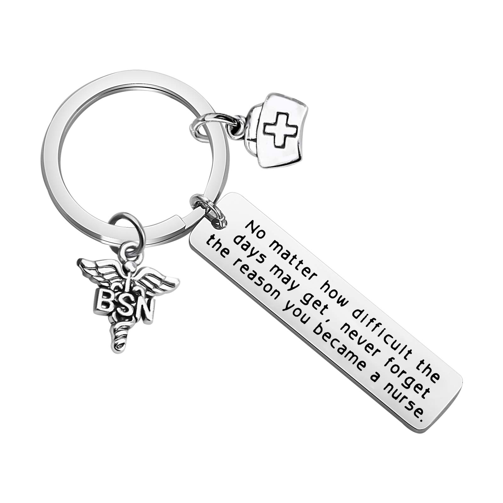 FUSTMW BSN Keychain - Bachelor of Science in Nursing Graduation Gift for Nurses - Perfect for Nursing Students, New Grads & Healthcare Professionals (Ideal for Clinicals, Work Badge & Daily Use)