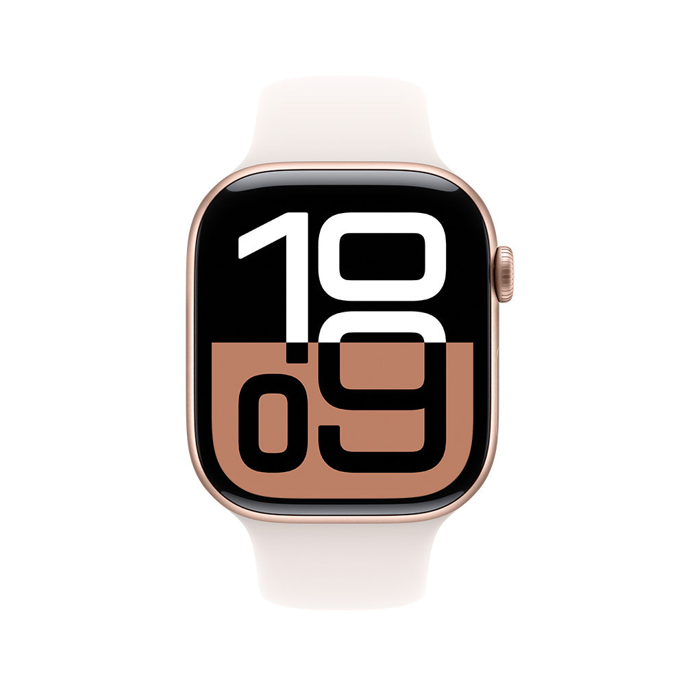 Apple Watch Series 10 GPS 46mm Rose Gold Aluminum Case with Pink Sand Sport Band S/M - Perfect for Fitness Tracking, Workouts & Everyday Wear