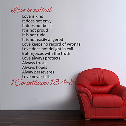 Love is Patient Bible Verse Wall Art - Wedding Gift Decor for Home