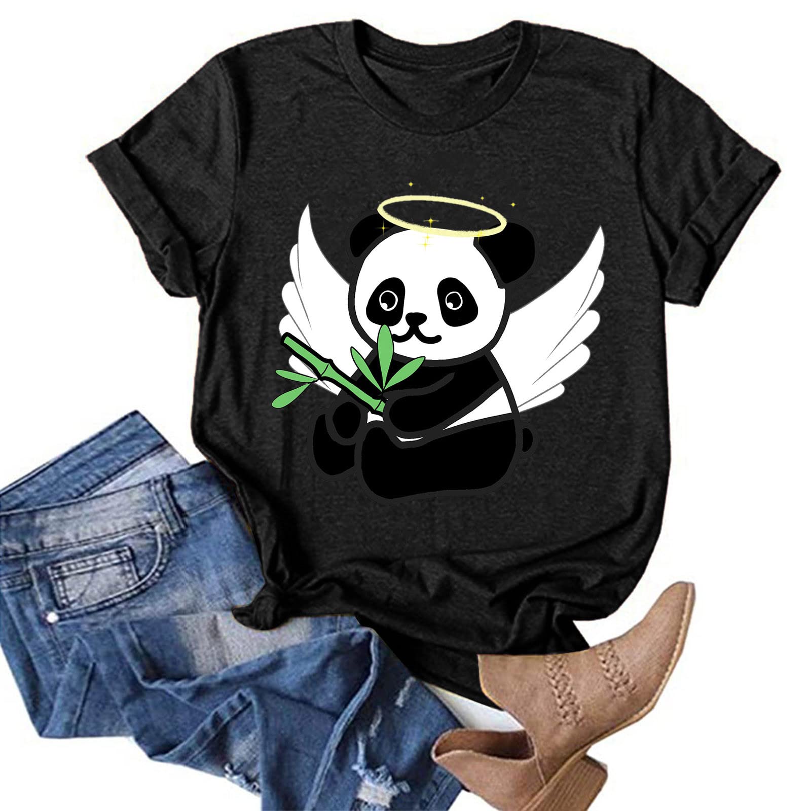 Women's Casual Dandelion Print Graphic Tee - Short Sleeve Crewneck T-Shirt for Summer | Trendy Streetwear, Beach Outfits & Everyday Comfort