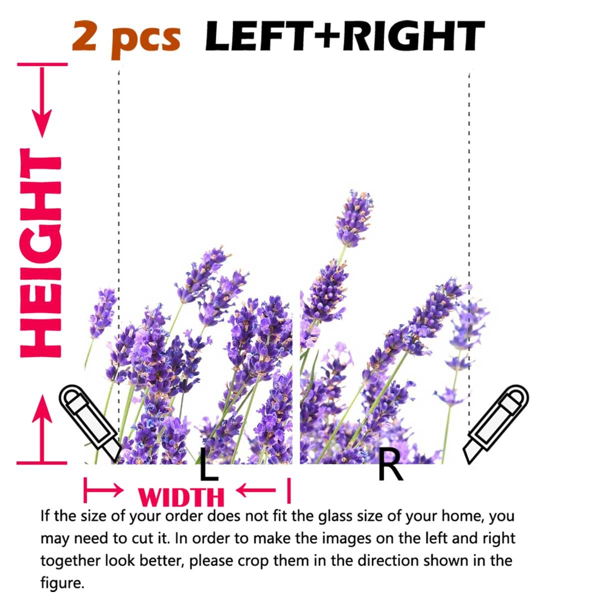 3D Purple Lavender Flower Window Film - Heat Control Insulation Sticker for Shower & Bathroom Decor | UV Protection, Removable & Reusable