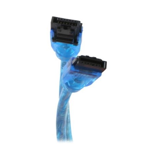 OKGear 18-inch UV Blue Premium SATA III Cable - 6Gbps Data Transfer Speed - Straight to Straight Connector with Secure Latch - Ideal for PC Builds, Gaming Rigs & Server Upgrades