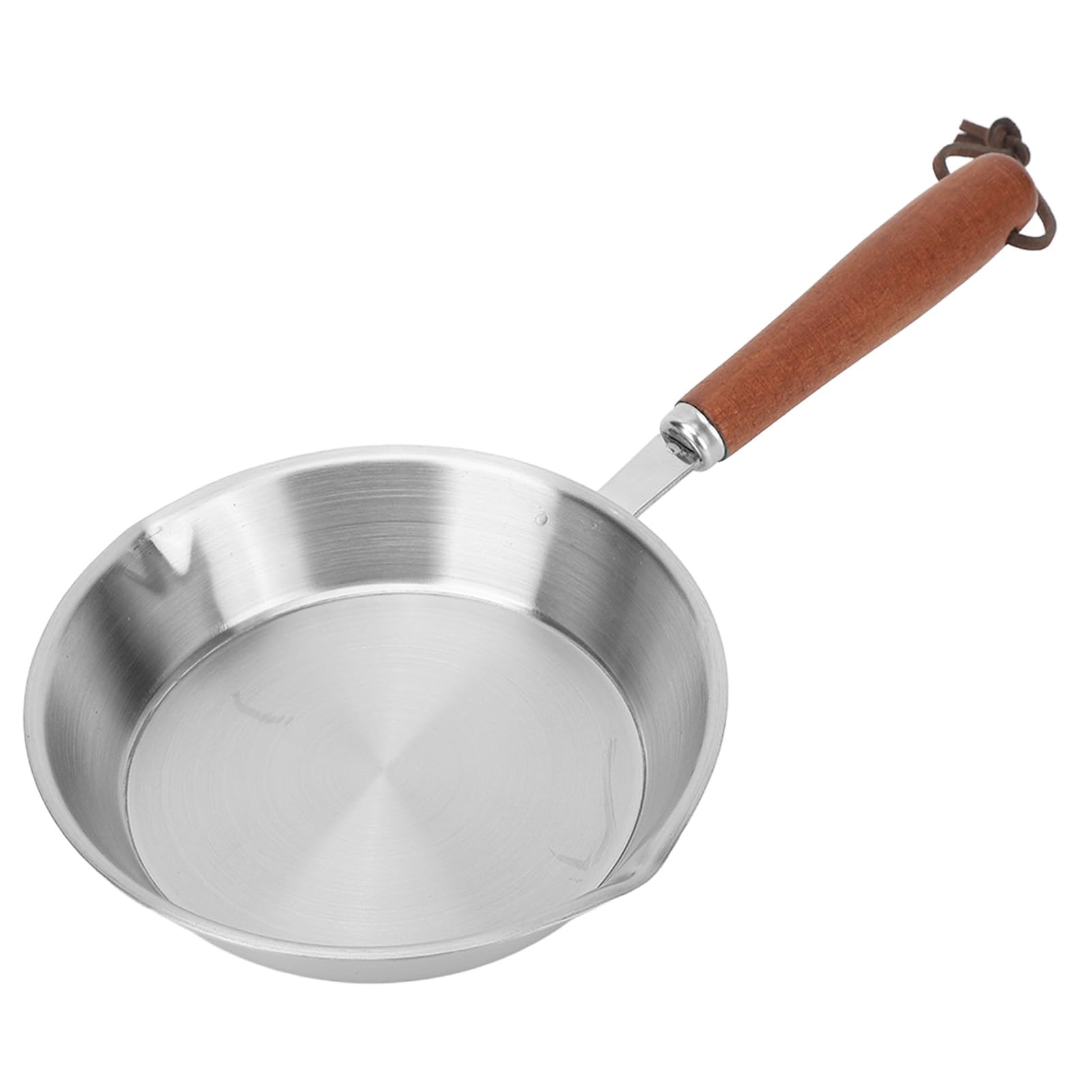 Nonstick Frying Pan Skillet - Stainless Steel Induction Cookware with Solid Wood Handle for Eggs, Pancakes & Cooking (16cm) - Perfect for Home Kitchen & Restaurant Use