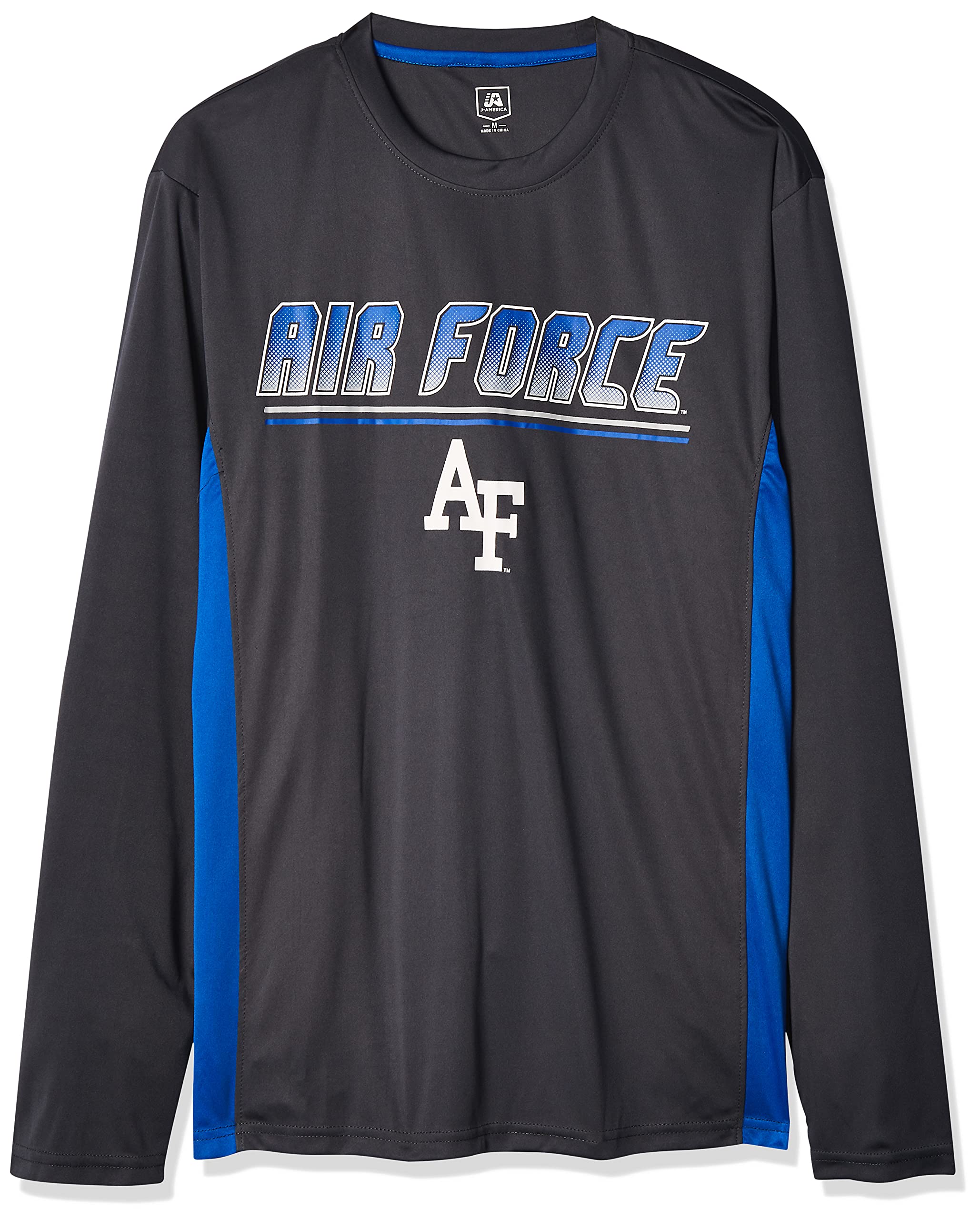 J. America NCAA Men's Long Sleeve Performance Polyester T-Shirt - Moisture Wicking, Breathable & Durable for Sports, Training & Casual Wear
