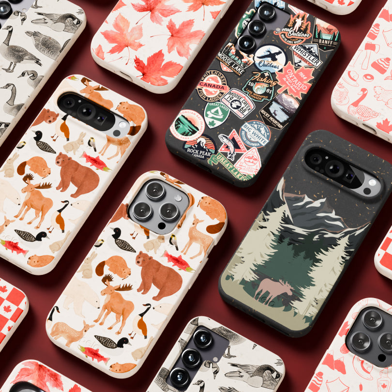 Premium Black Canadian Maple Leaf Stickers for Google Pixel 6a Case - Durable Protective Phone Cover for Travel, Office & Daily Use